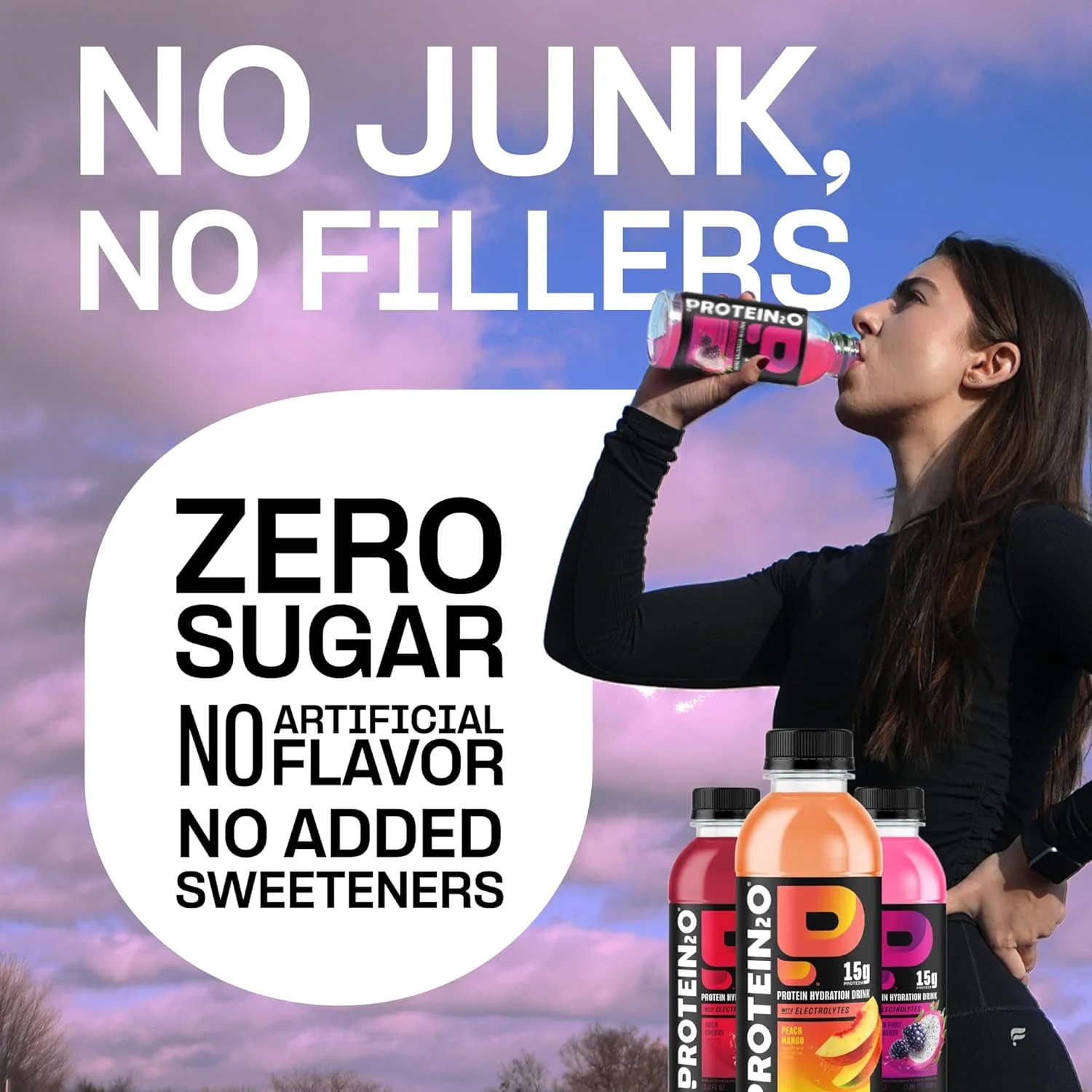 نوشیدنی آبرسان پروتئین2o - نوشیدنی پروتئین وی ایزوله مایع شفاف 2 در 1 و الکترولیت - 15 گرم پروتئین، ویتامین های B5، B6 - ریکاوری بعد از تمرین - 500 میلی لیتر - بسته 12 عددی طعم های متنوع