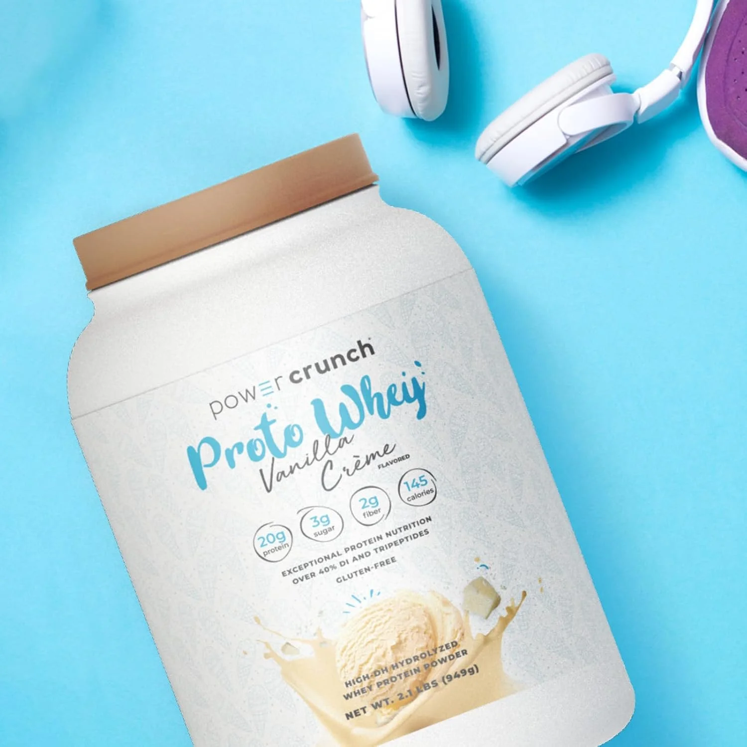 پودر پروتئین وی وانیلی کرم پاور کرانچ Proto Whey، 20 گرم پروتئین، 26 سروینگ، 1 بسته 949 گرمی