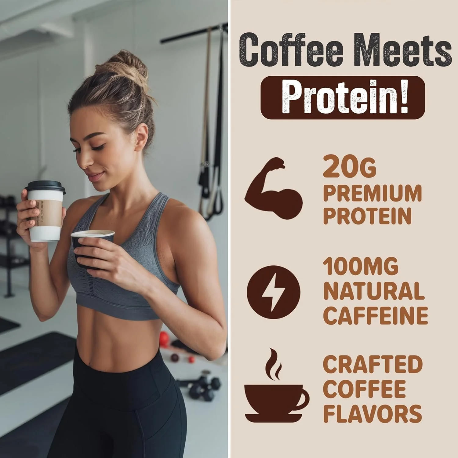 پودر پروتئین طعم قهوه کافه سلکت PEScience، موکای یخی، 100 میلی گرم کافئین، 20 گرم پودر پروتئین قهوه یا خامه یخی، 20 سروینگ