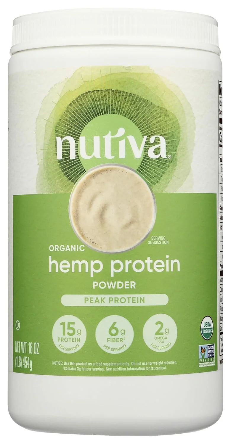 پودر پروتئین دانه شاهدانه ارگانیک فشرده سرد Nutiva، پروتئین خالص، 453 گرم، ارگانیک USDA، غیر GMO، تایید شده Whole 30، وگان، بدون گلوتن و کتو، پروتئین گیاهی با اسیدهای آمینه ضروری