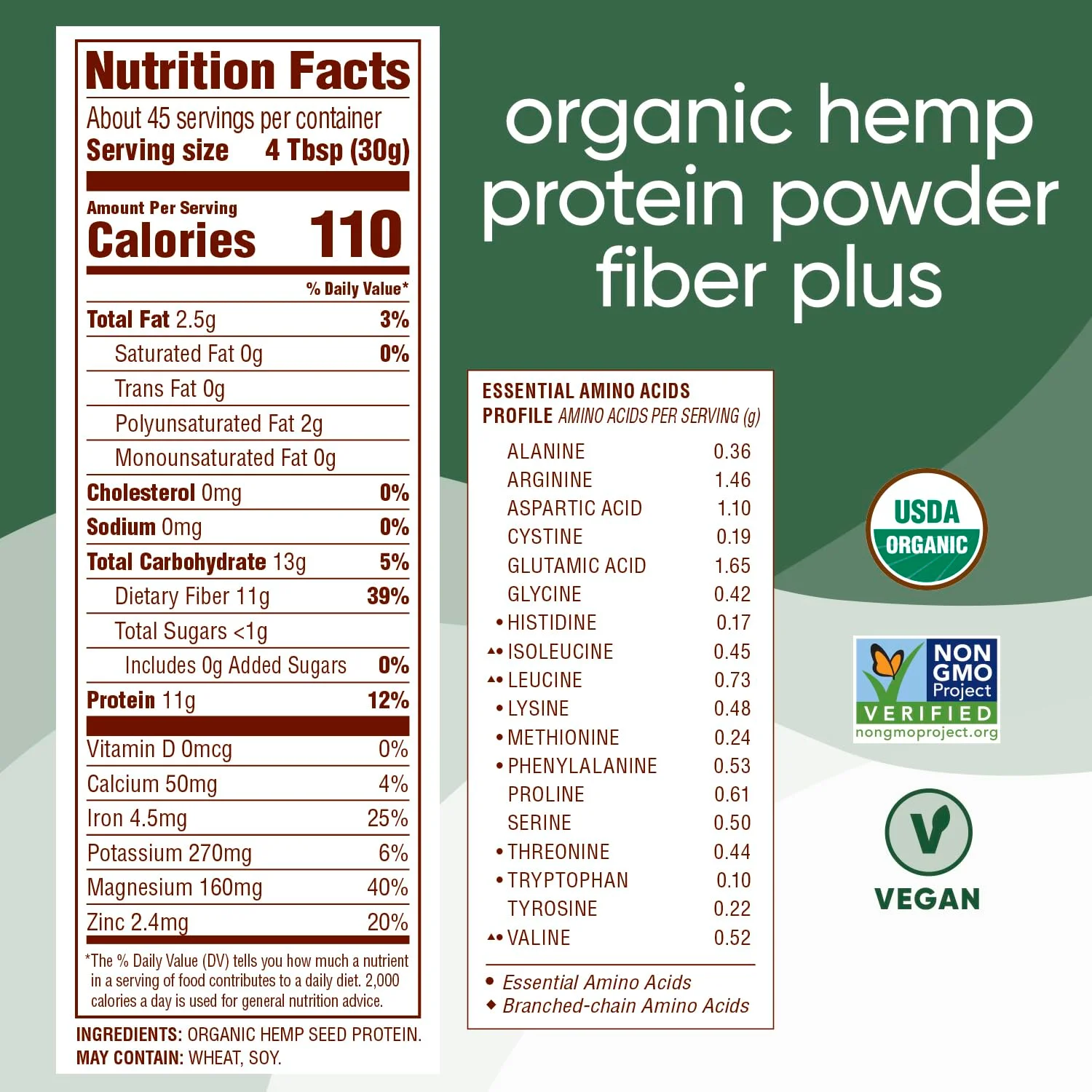 پودر پروتئین گیاهی دانه شاهدانه ارگانیک USDA ناتیوا، 3 پوند، فیبر پلاس با آمینو اسیدهای ضروری، غیر GMO، تایید شده Whole 30، وگان و کتو