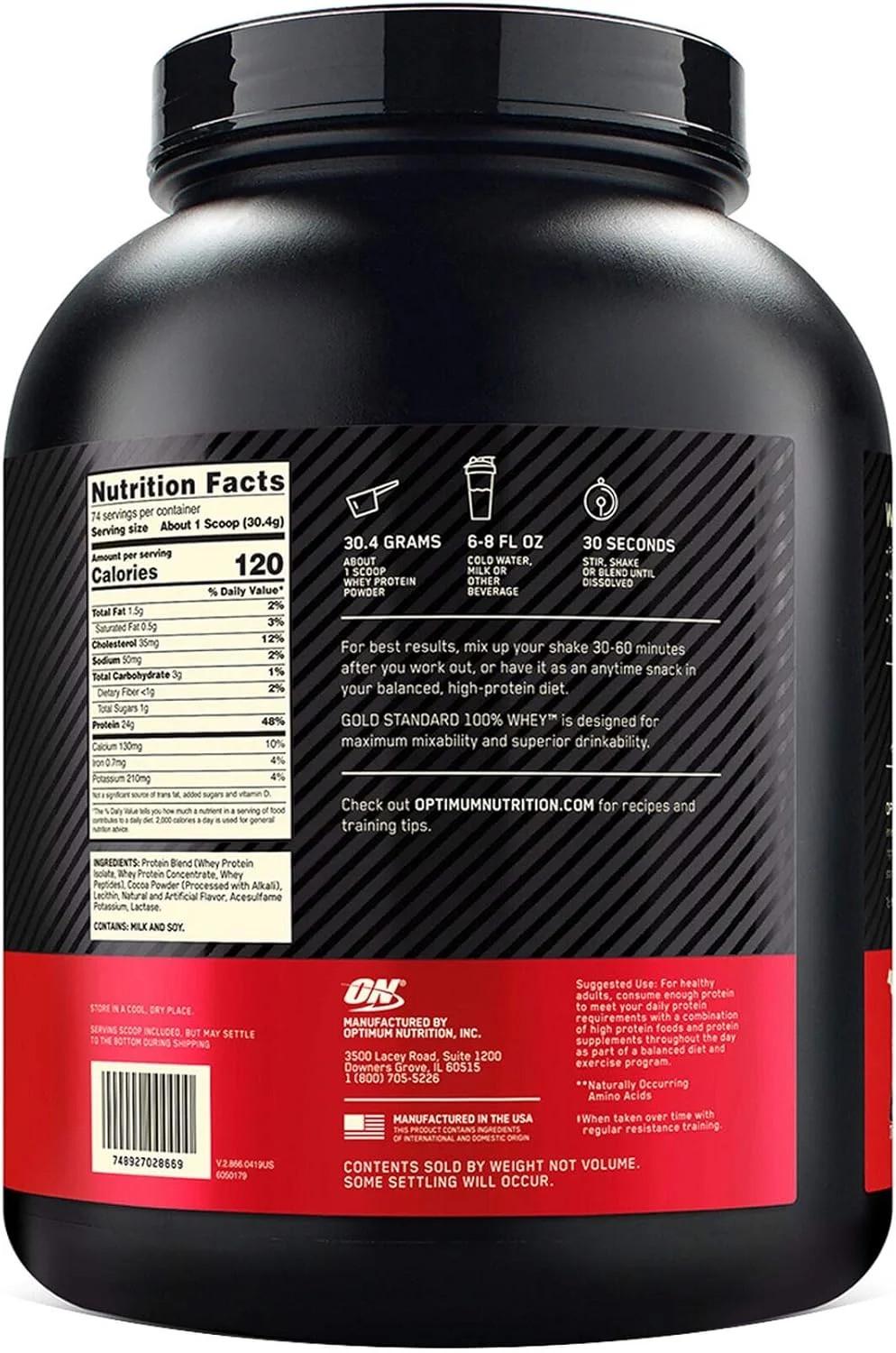 اپتیموم نوتریشن، 100% وی گلد شکلاتی 5 پوندی اپتیموم نوتریشن، 100% وی گلد شکلاتی 5 پوندی