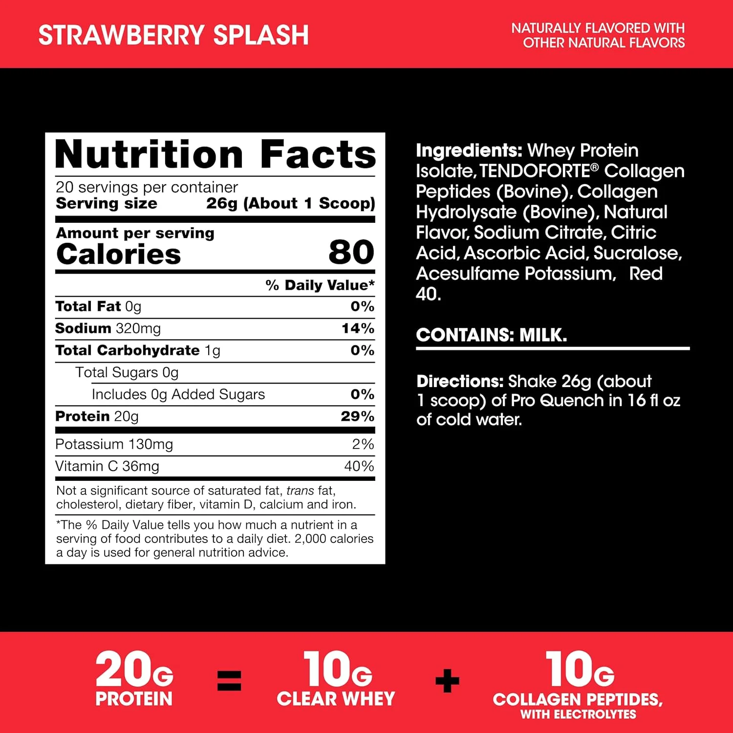 نوشیدنی پودری مخلوط پروتئین شفاف، پپتیدهای کلاژن و الکترولیت Optimum Nutrition Pro Quench، توت فرنگی، 20 سروینگ، 520 گرم (بسته بندی ممکن است متفاوت باشد) نوشیدنی پودری مخلوط پروتئین شفاف، پپتیدهای کلاژن و الکترولیت Optimum Nutrition Pro Quench، توت فرنگی، 20 سروینگ، 520 گرم (بسته بندی ممکن است متفاوت باشد)