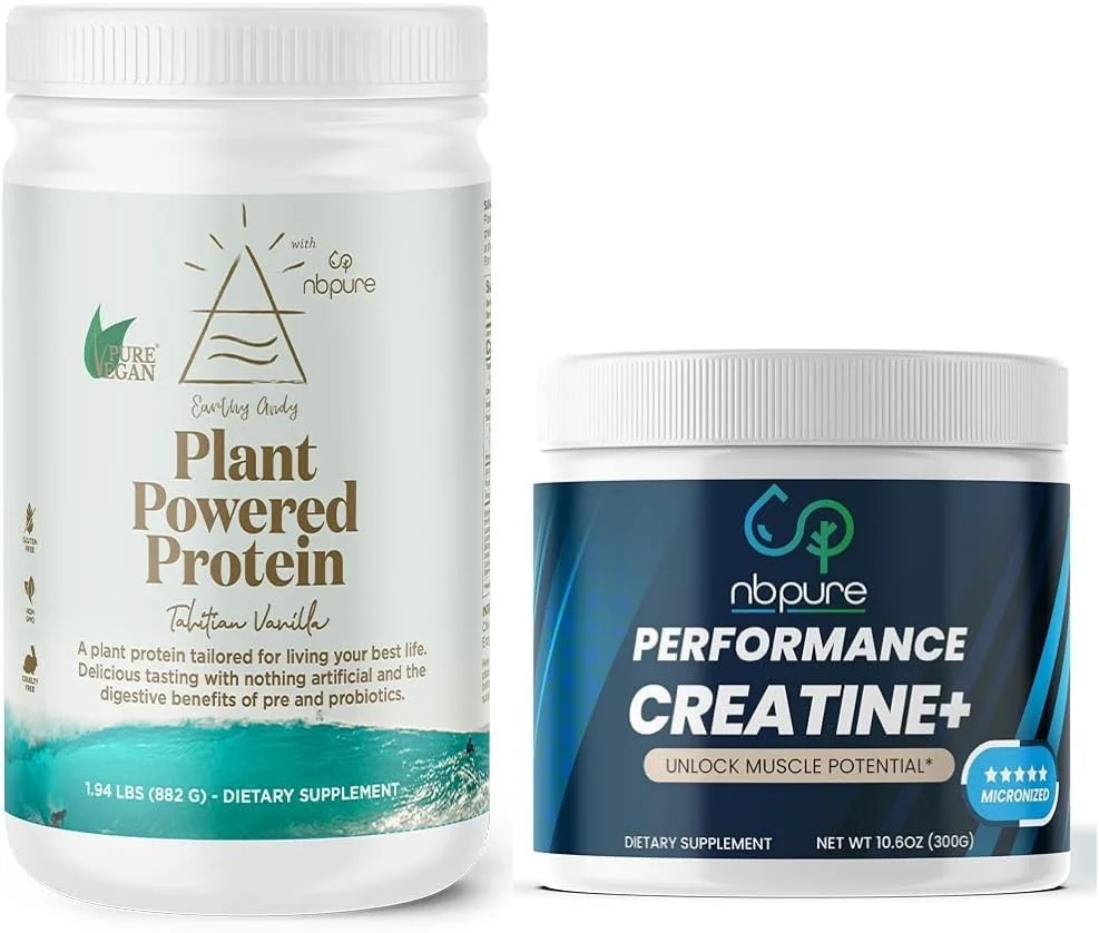 مکمل پروتئین گیاهی ان بی پیور ارثی اندی به همراه کراتین مونوهیدرات میکرونیزه مکمل پروتئین گیاهی ان بی پیور ارثی اندی به همراه کراتین مونوهیدرات میکرونیزه