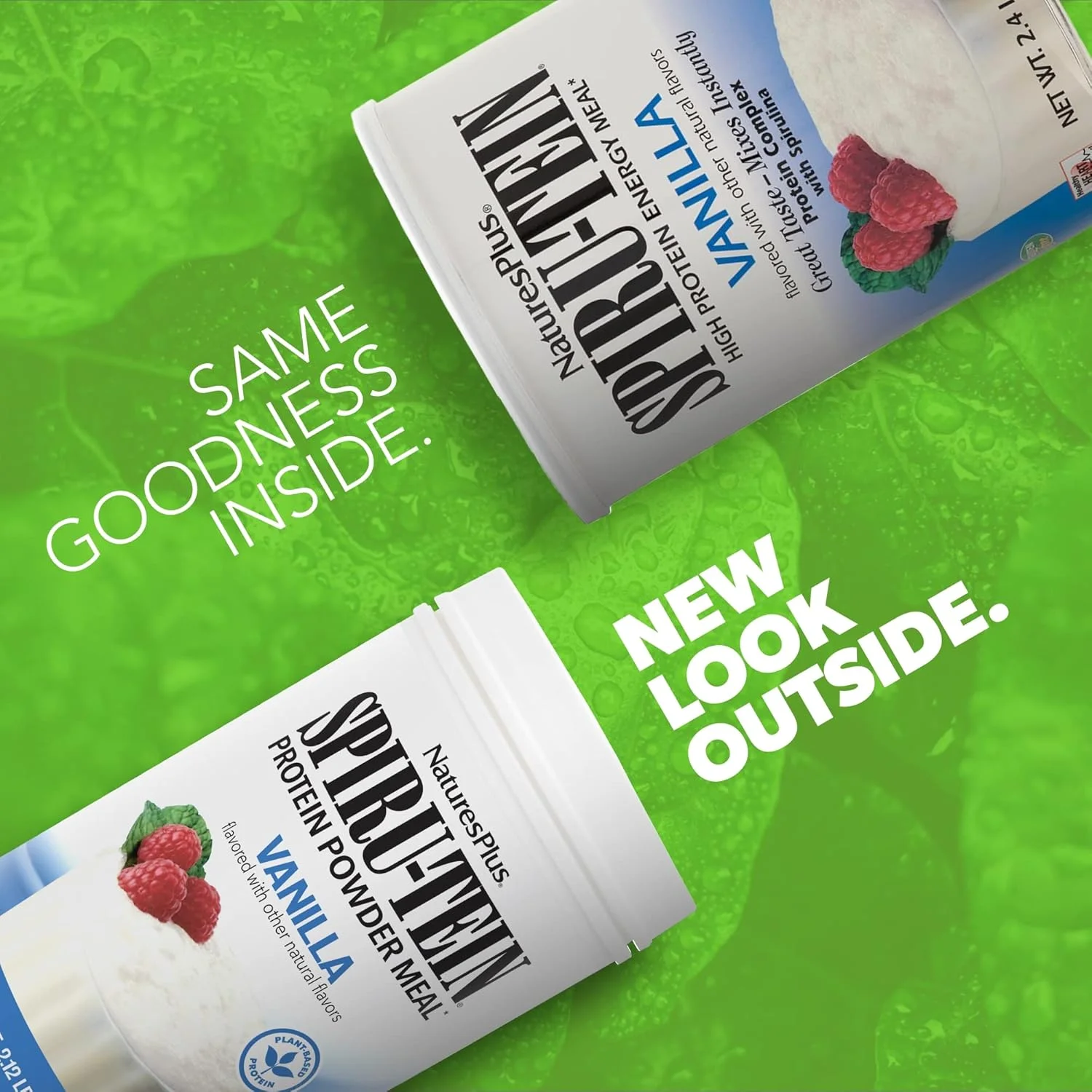 نِیچرز پلاس اسپیرو-تین، وانیلی - 961 گرم - پودر پروتئین اسپیرولینا - ویتامین ها و مواد معدنی برای انرژی - گیاهخواری، بدون گلوتن - 32 سروینگ