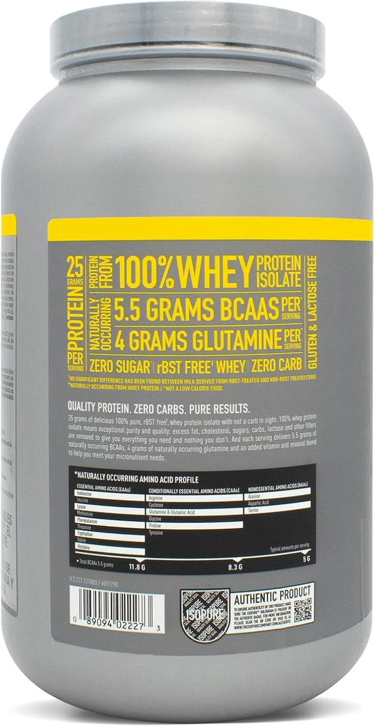 ایزوپیور با طعم کرم موز Nature's Best (بدون کربوهیدرات)، ظرف 3 پوندی