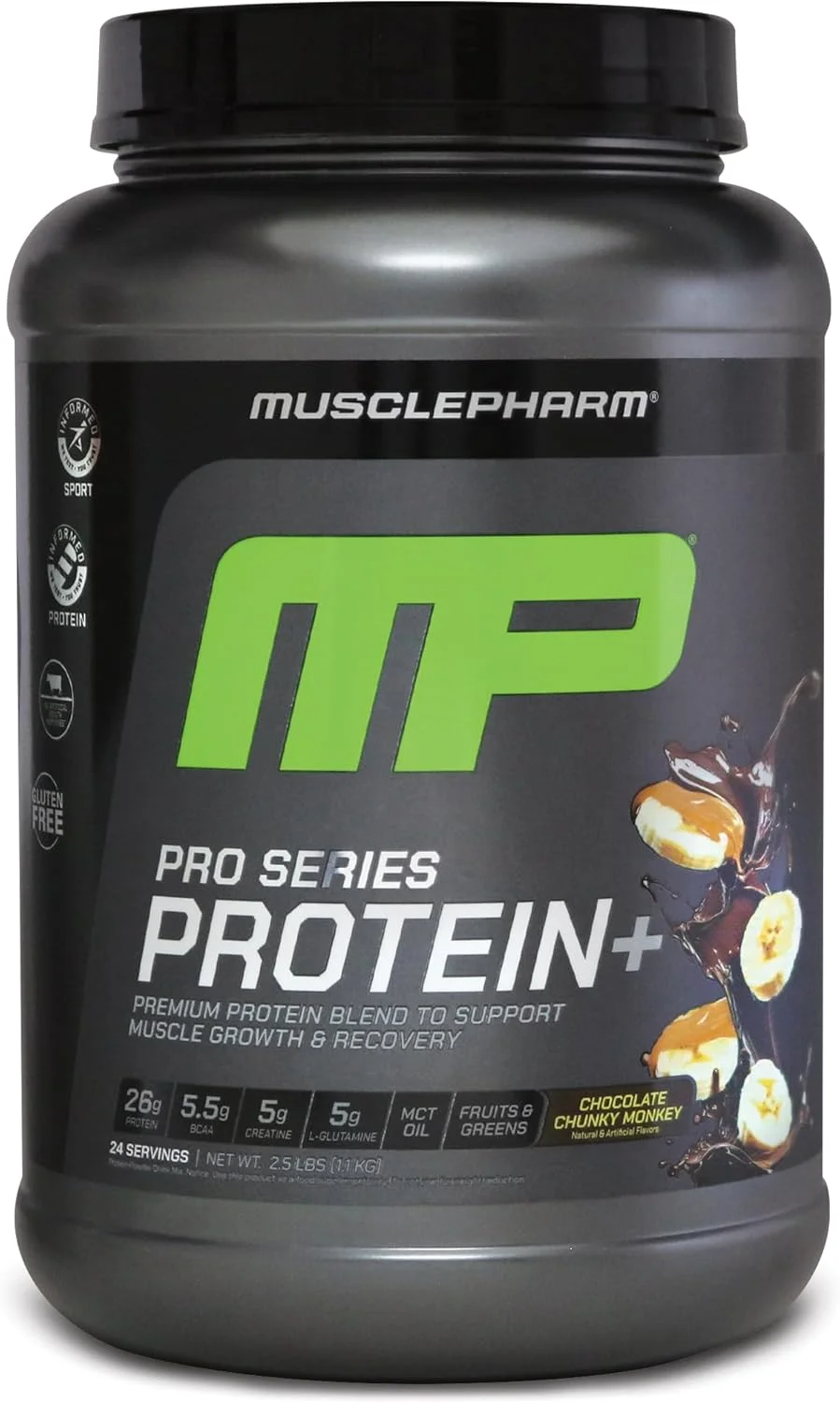 پروتئین پلاس سری Pro ماسل فارم، 26 گرم پروتئین وی در هر وعده | ترکیب حرفه ای 7 در 1 برای رشد عضلات و ریکاوری تمرین | شکلاتی مانکی چانکی، 2.5 پوند، 24 وعده