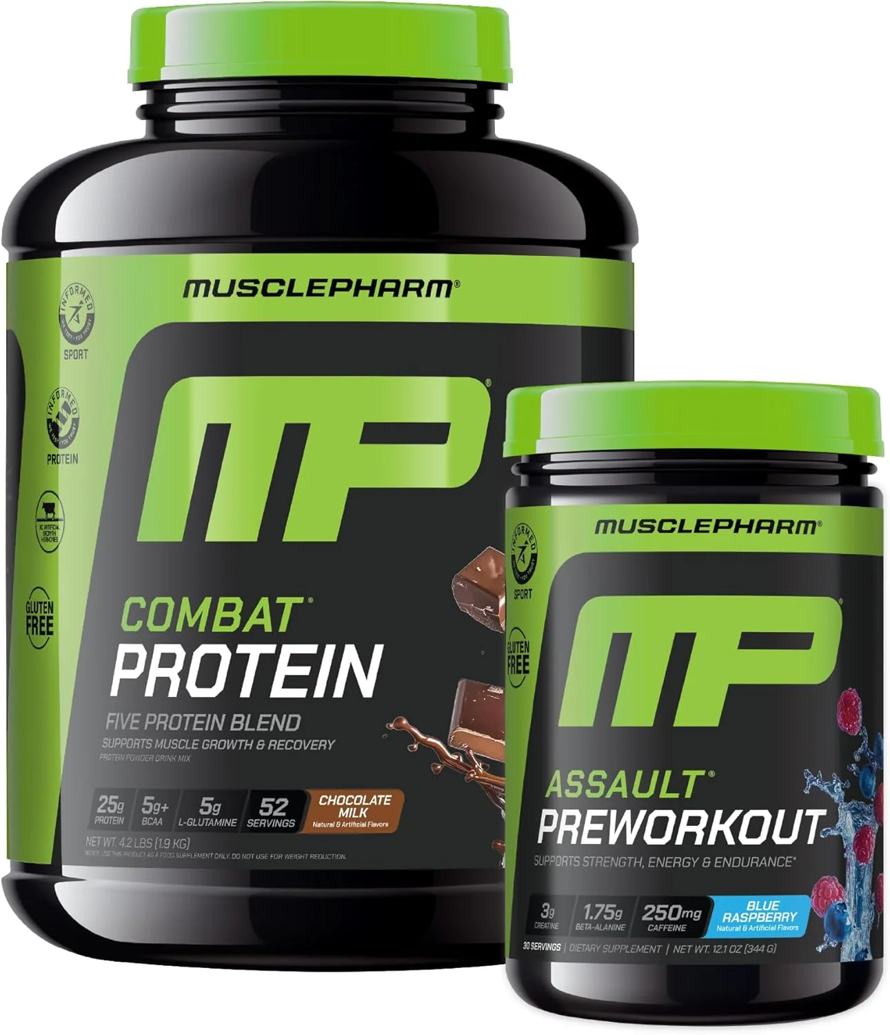 پروتئین شکلاتی کامبت ماسل فارم ۴ پوندی و مکمل قبل از تمرین اسالت با طعم تمشک آبی ماسل فارم پروتئین شکلاتی کامبت ماسل فارم ۴ پوندی و مکمل قبل از تمرین اسالت با طعم تمشک آبی ماسل فارم