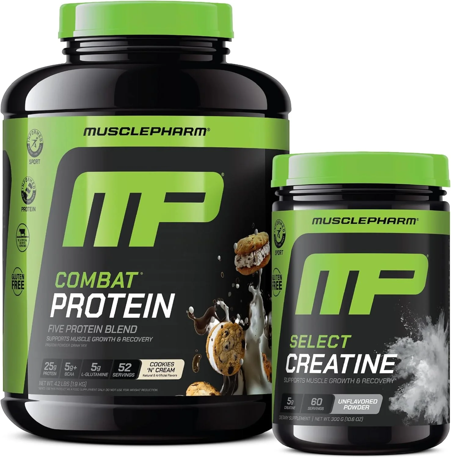 پودر پروتئین کامبت ماسل فارم، طعم کوکی و خامه و پودر کراتین مونوهیدرات برای عضله سازی قبل و بعد از تمرین پودر پروتئین کامبت ماسل فارم، طعم کوکی و خامه و پودر کراتین مونوهیدرات برای عضله سازی قبل و بعد از تمرین