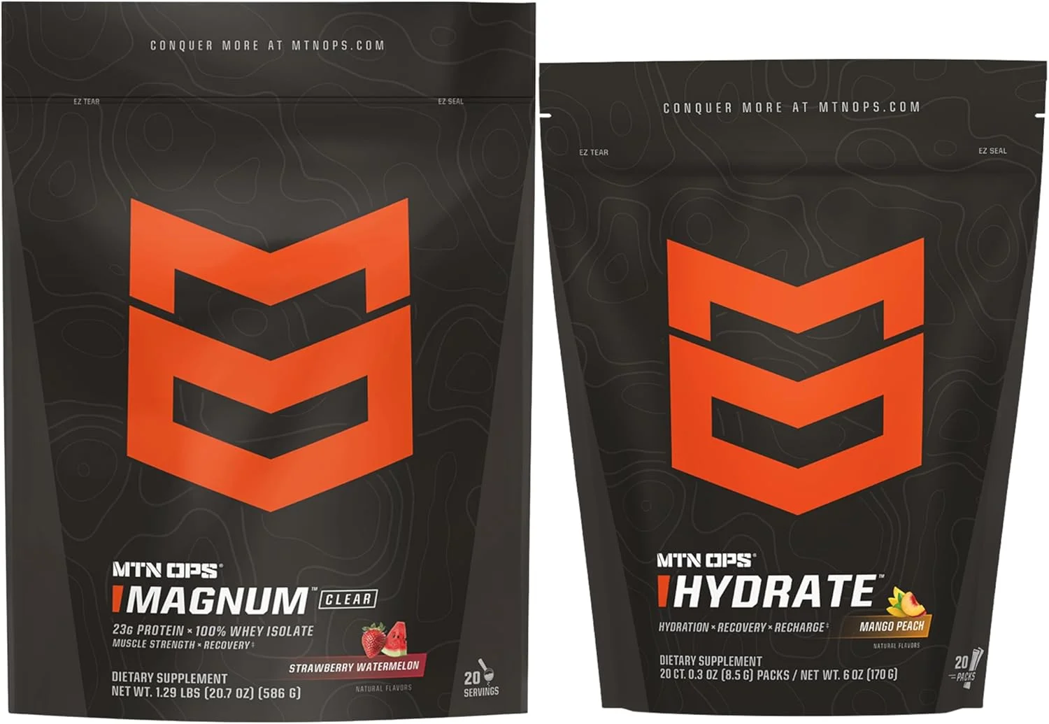 بسته پروتئین شفاف طالبی توت فرنگی و هیدرات انبه هلو ام تی ان او پی اس