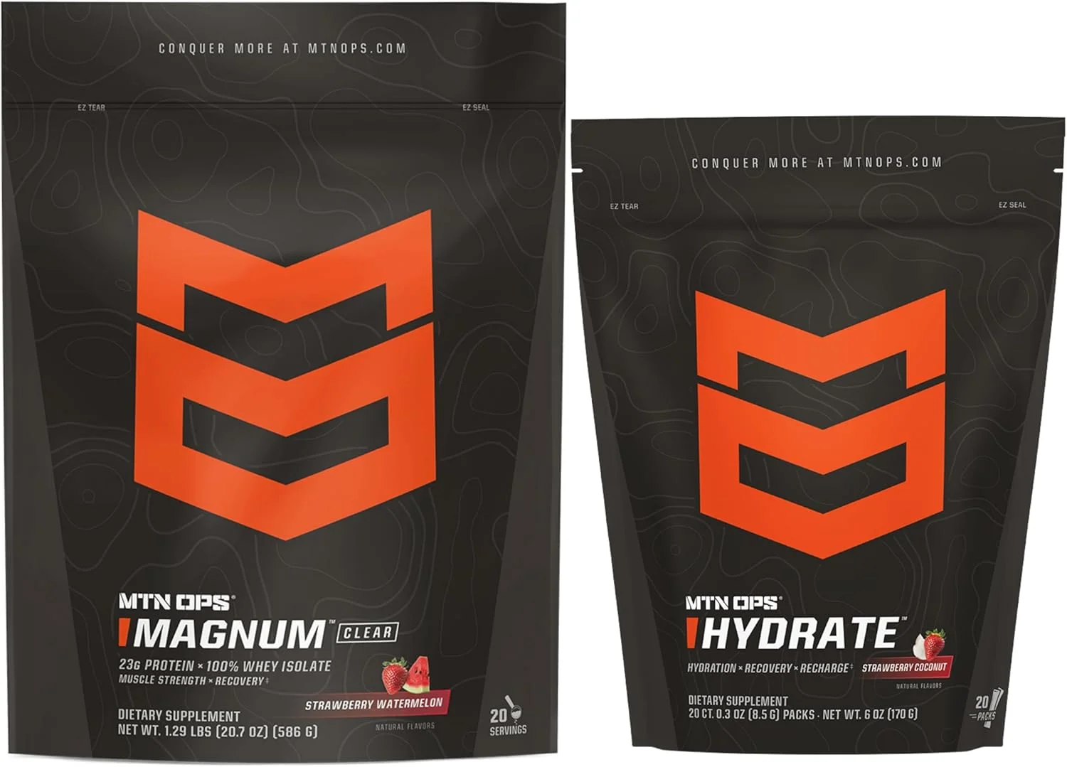 بسته ترکیبی پروتئین شفاف طالبی توت فرنگی و هیدرات نارگیل توت فرنگی MTN OPS