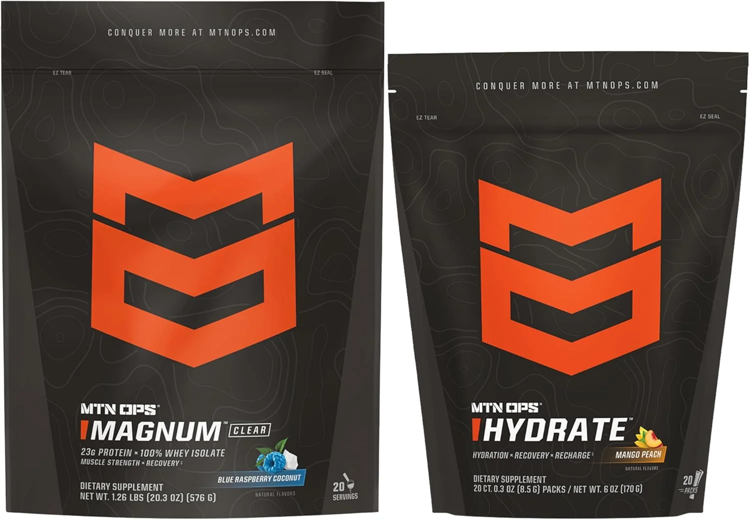 بسته ترکیبی پروتئین شفاف تمشک آبی نارگیل و هیدرات انبه هلو ام تی ان او پی اس