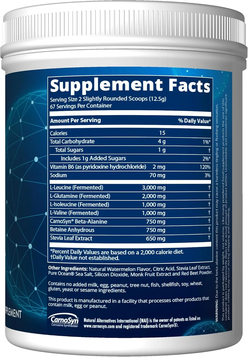 MRM Nutrition Reload BCAA+G ریکاوری بعد از تمرین | طعم هندوانه | 8.5 گرم آمینو اسید با گلوتامین و CarnoSyn® | ریکاوری عضلات و پشتیبانی از استقامت | پودر مناسب کتو | 67 سروینگ MRM Nutrition Reload BCAA+G ریکاوری بعد از تمرین | طعم هندوانه | 8.5 گرم آمینو اسید با گلوتامین و CarnoSyn® | ریکاوری عضلات و پشتیبانی از استقامت | پودر مناسب کتو | 67 سروینگ