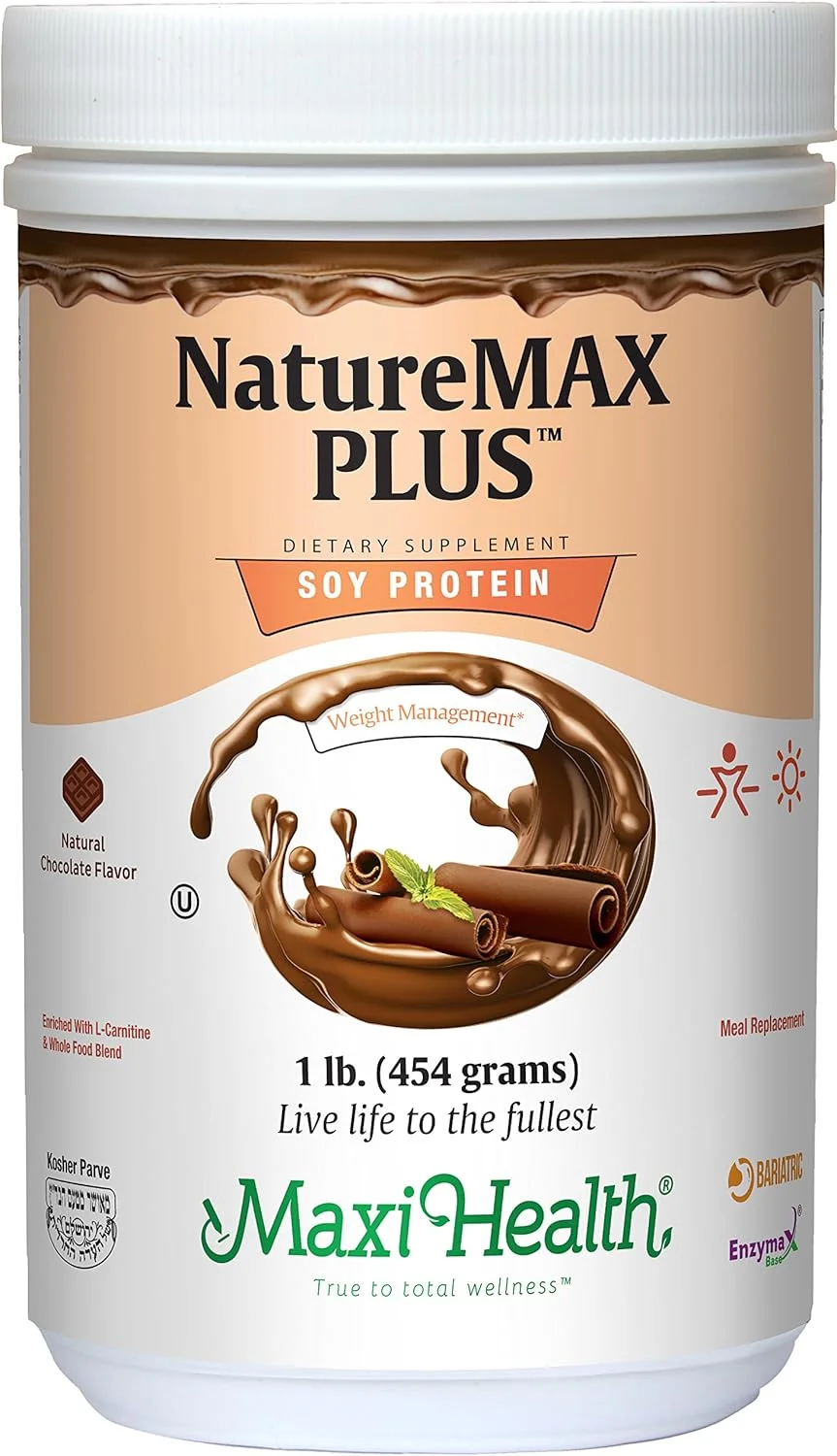 نوشیدنی مکمل انرژی مکس هلث NatureMAX Plus پودر پروتئین سویا - مکمل رژیمی بدون شکر - 20 گرم پروتئین در هر وعده - طعم شکلات طبیعی - ویتامین کوشر - 1 پوند نوشیدنی مکمل انرژی مکس هلث NatureMAX Plus پودر پروتئین سویا - مکمل رژیمی بدون شکر - 20 گرم پروتئین در هر وعده - طعم شکلات طبیعی - ویتامین کوشر - 1 پوند