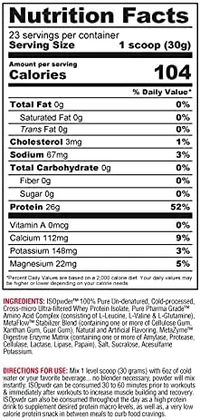 پروتئین وی ایزوله متابولیک نوتریشن، طعم کیک تولد، 1.38 کیلوگرم، 23 سروینگ، 26 گرم پروتئین، هضم سریع، بدون کربوهیدرات، طعم لذیذ، کربوهیدرات و چربی بسیار کم، بدون لاکتوز پروتئین وی ایزوله متابولیک نوتریشن، طعم کیک تولد، 1.38 کیلوگرم، 23 سروینگ، 26 گرم پروتئین، هضم سریع، بدون کربوهیدرات، طعم لذیذ، کربوهیدرات و چربی بسیار کم، بدون لاکتوز