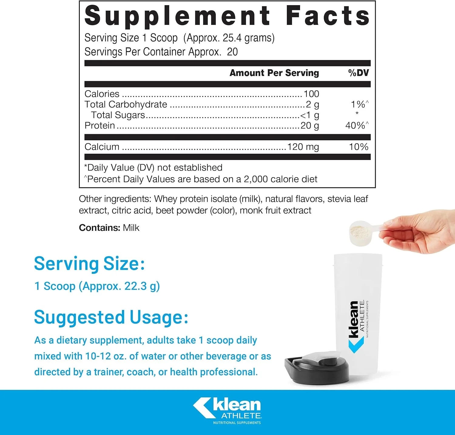 پروتئین وی ایزوله Klean Athlete Klean Isolate | برای افزایش پروتئین روزانه و دریافت اسید آمینه برای سلامت عضلات* | دارای گواهی NSF برای ورزش | 510 گرم | طعم توت فرنگی طبیعی پروتئین وی ایزوله Klean Athlete Klean Isolate | برای افزایش پروتئین روزانه و دریافت اسید آمینه برای سلامت عضلات* | دارای گواهی NSF برای ورزش | 510 گرم | طعم توت فرنگی طبیعی