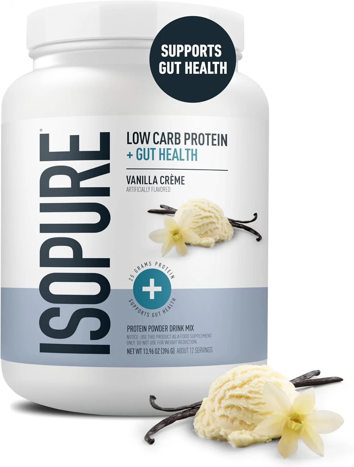 پودر پروتئین ایزوپیور + سلامت روده و پشتیبانی از سیستم ایمنی، کرم وانیلی، 25 گرم پروتئین وی با پریبیوتیکها و ویتامینها، 12 سروینگ (بسته 1 عددی) پودر پروتئین ایزوپیور + سلامت روده و پشتیبانی از سیستم ایمنی، کرم وانیلی، 25 گرم پروتئین وی با پریبیوتیکها و ویتامینها، 12 سروینگ (بسته 1 عددی)