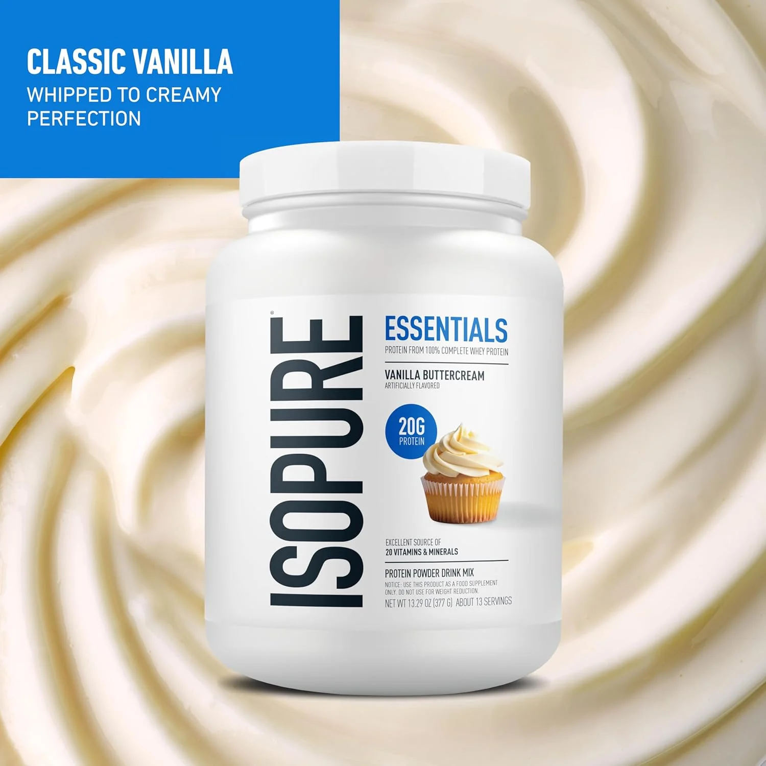 پودر پروتئین ایزوپیور اسنشیالز، کرم کره وانیلی، 13 سروینگ (بسته 1 عددی) پودر پروتئین ایزوپیور اسنشیالز، کرم کره وانیلی، 13 سروینگ (بسته 1 عددی)