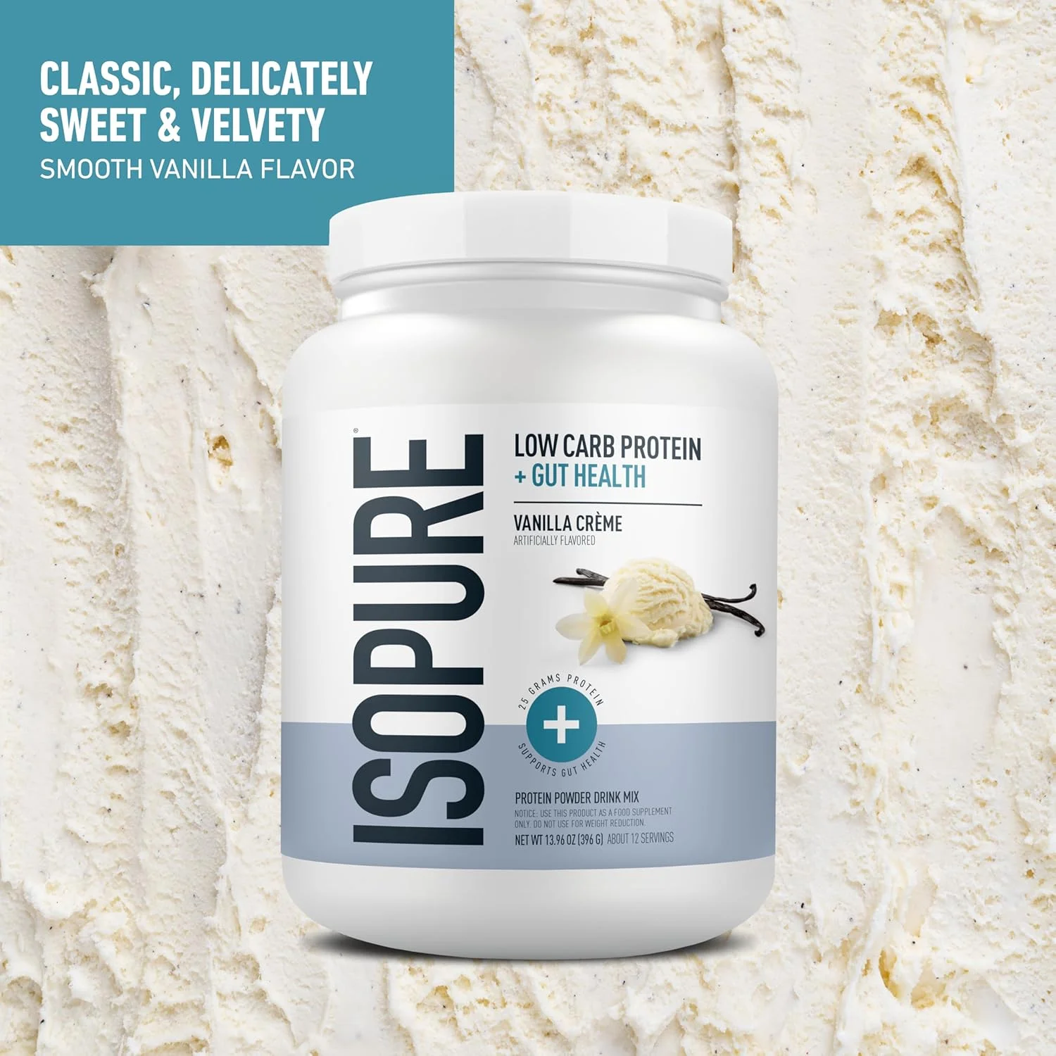 پودر پروتئین ایزوپیور + سلامت روده و پشتیبانی از سیستم ایمنی، کرم وانیلی، 25 گرم پروتئین وی با پریبیوتیکها و ویتامینها، 12 سروینگ (بسته 1 عددی) پودر پروتئین ایزوپیور + سلامت روده و پشتیبانی از سیستم ایمنی، کرم وانیلی، 25 گرم پروتئین وی با پریبیوتیکها و ویتامینها، 12 سروینگ (بسته 1 عددی)