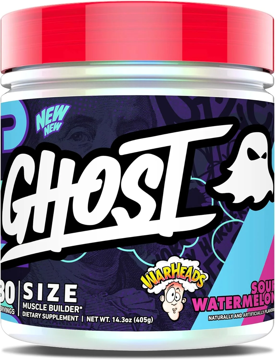مکمل غذایی عضله ساز GHOST Size V3 - طعم هندوانه ترش Warheads، 30 سروینگ - پشتیبانی از رشد عضلات و افزایش قدرت برای مردان و زنان - کراتین و بتائین - بدون شکر و گلوتن مکمل غذایی عضله ساز GHOST Size V3 - طعم هندوانه ترش Warheads، 30 سروینگ - پشتیبانی از رشد عضلات و افزایش قدرت برای مردان و زنان - کراتین و بتائین - بدون شکر و گلوتن