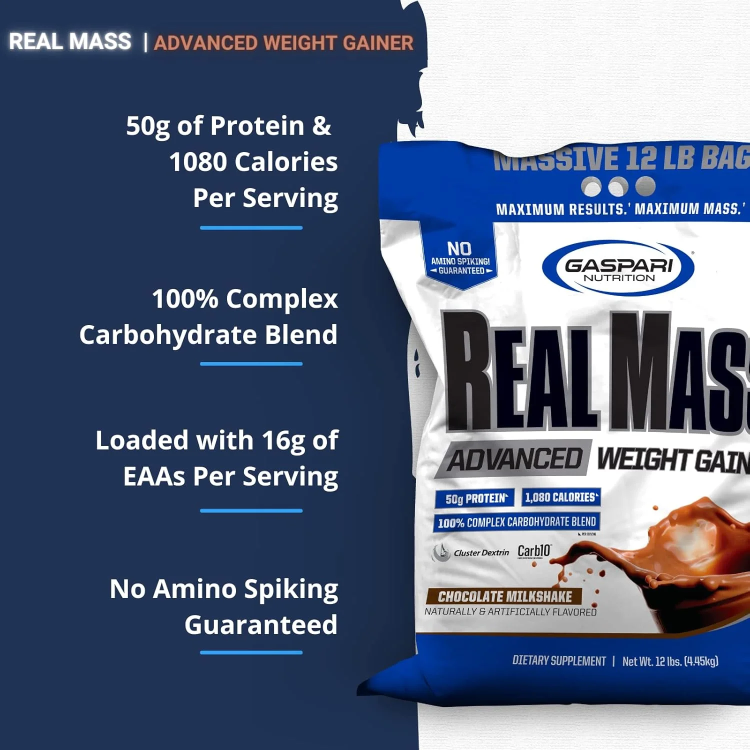 گاسپاری نوتریشن ریل مس: افزایش دهنده وزن پیشرفته، ترکیبی از پروتئین و کربوهیدرات پیچیده، 50 گرم پروتئین، 16 گرم ای ای ای، بدون گلوتن، 12 پوند (بستنی شکلاتی) گاسپاری نوتریشن ریل مس: افزایش دهنده وزن پیشرفته، ترکیبی از پروتئین و کربوهیدرات پیچیده، 50 گرم پروتئین، 16 گرم ای ای ای، بدون گلوتن، 12 پوند (بستنی شکلاتی)