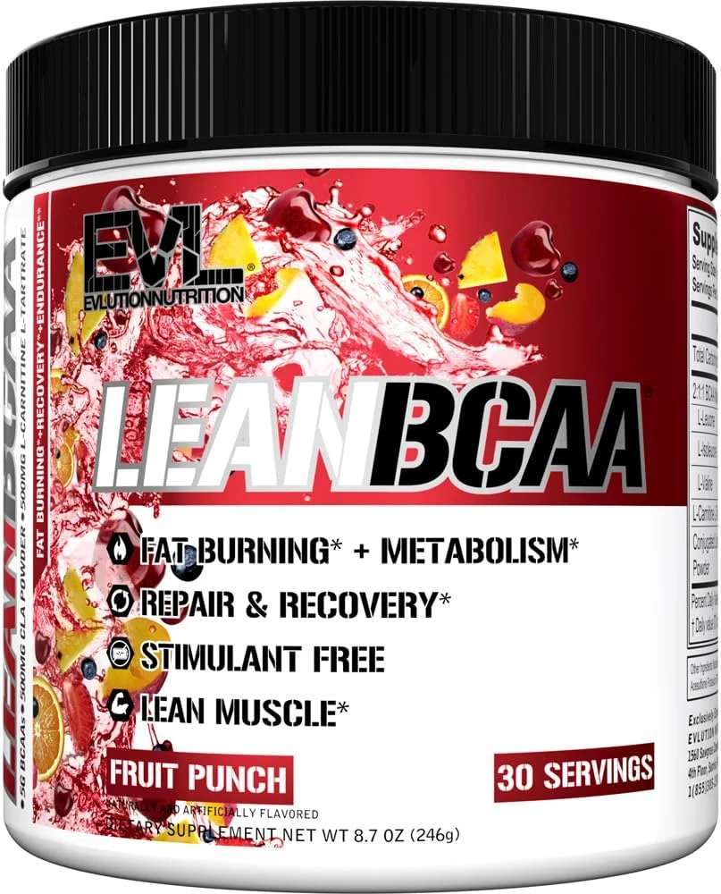 پودر آمینو اسیدهای شاخه دار بدون محرک Evlution Lean BCAA با CLA کارنیتین و نسبت 2:1:1 از آمینو اسیدهای شاخه دار، پشتیبانی از ریکاوری عضلات، چربی سوزی و متابولیسم - پانچ میوه پودر آمینو اسیدهای شاخه دار بدون محرک Evlution Lean BCAA با CLA کارنیتین و نسبت 2:1:1 از آمینو اسیدهای شاخه دار، پشتیبانی از ریکاوری عضلات، چربی سوزی و متابولیسم - پانچ میوه