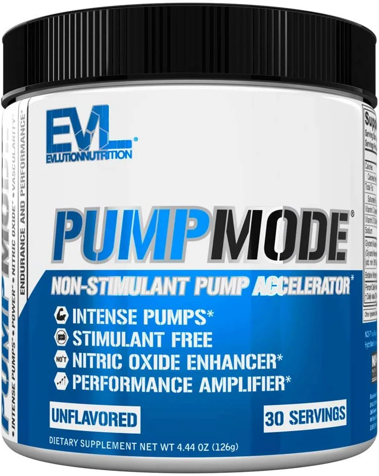 مکمل اکسید نیتریک EVL PumpMode - پودر قبل از تمرین تقویت کننده اکسید نیتریک با گلیسرول و بتائین برای رشد و ریکاوری عضلات و استقامت - نوشیدنی قبل از تمرین بدون محرک (بدون طعم) مکمل اکسید نیتریک EVL PumpMode - پودر قبل از تمرین تقویت کننده اکسید نیتریک با گلیسرول و بتائین برای رشد و ریکاوری عضلات و استقامت - نوشیدنی قبل از تمرین بدون محرک (بدون طعم)