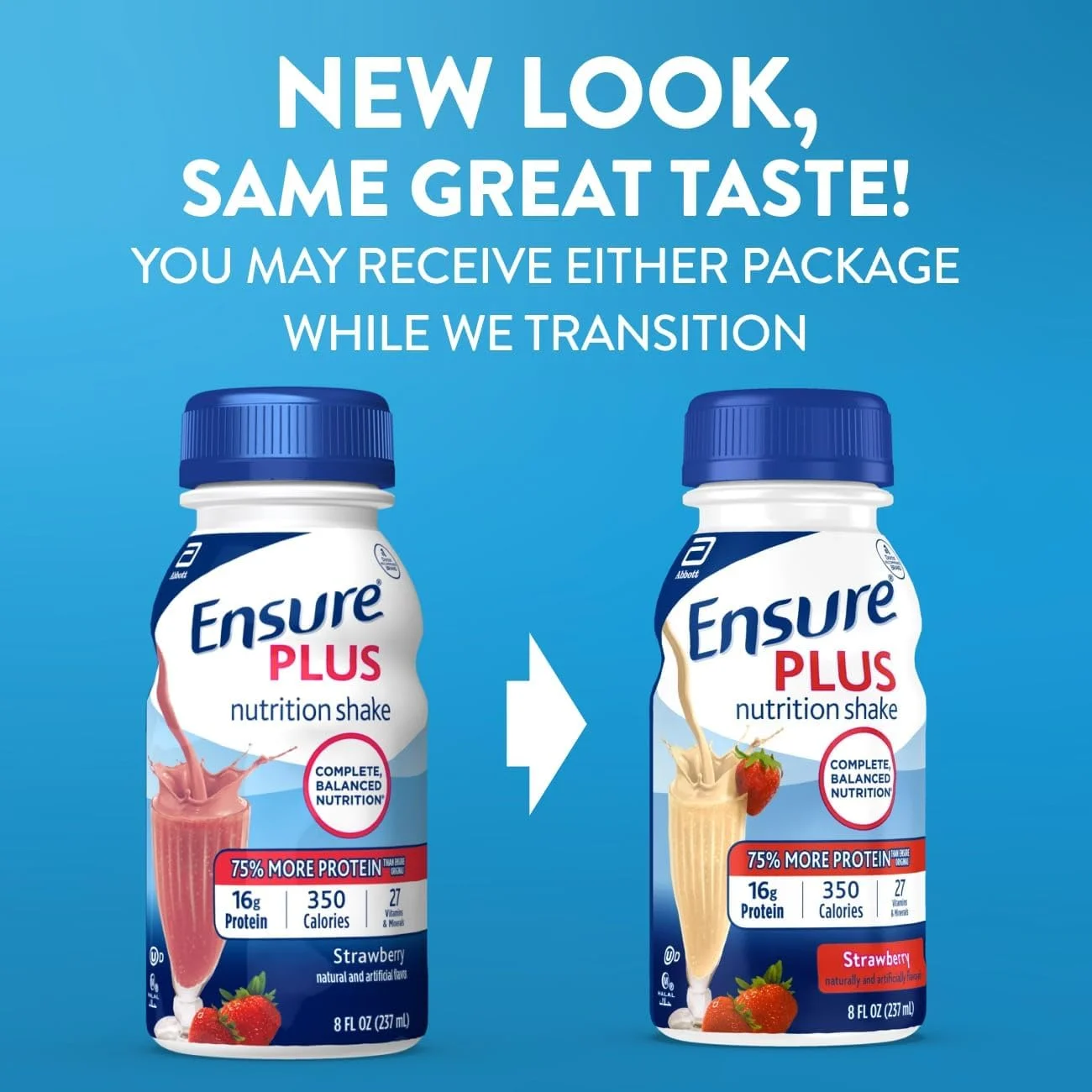 نوشیدنی تغذیه ای توت فرنگی Ensure Plus | نوشیدنی جایگزین وعده غذایی | آماده نوشیدن | 16 گرم پروتئین و 27 ویتامین و مواد معدنی | 237 میلی لیتر - بسته 24 عددی نوشیدنی تغذیه ای توت فرنگی Ensure Plus | نوشیدنی جایگزین وعده غذایی | آماده نوشیدن | 16 گرم پروتئین و 27 ویتامین و مواد معدنی | 237 میلی لیتر - بسته 24 عددی