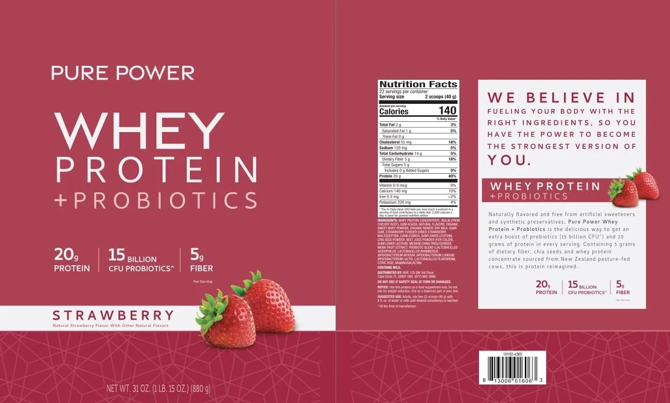 دکتر مرcola پودر پروتئین وی خالص + پروبیوتیک - پشتیبانی از ریکاوری عضلات و سلامت دستگاه گوارش - وی تهیه شده از چراگاه - MCTs و فیبر - وانیلی - 31 اونس (22 سروینگ) - توت فرنگی دکتر مرcola پودر پروتئین وی خالص + پروبیوتیک - پشتیبانی از ریکاوری عضلات و سلامت دستگاه گوارش - وی تهیه شده از چراگاه - MCTs و فیبر - وانیلی - 31 اونس (22 سروینگ) - توت فرنگی