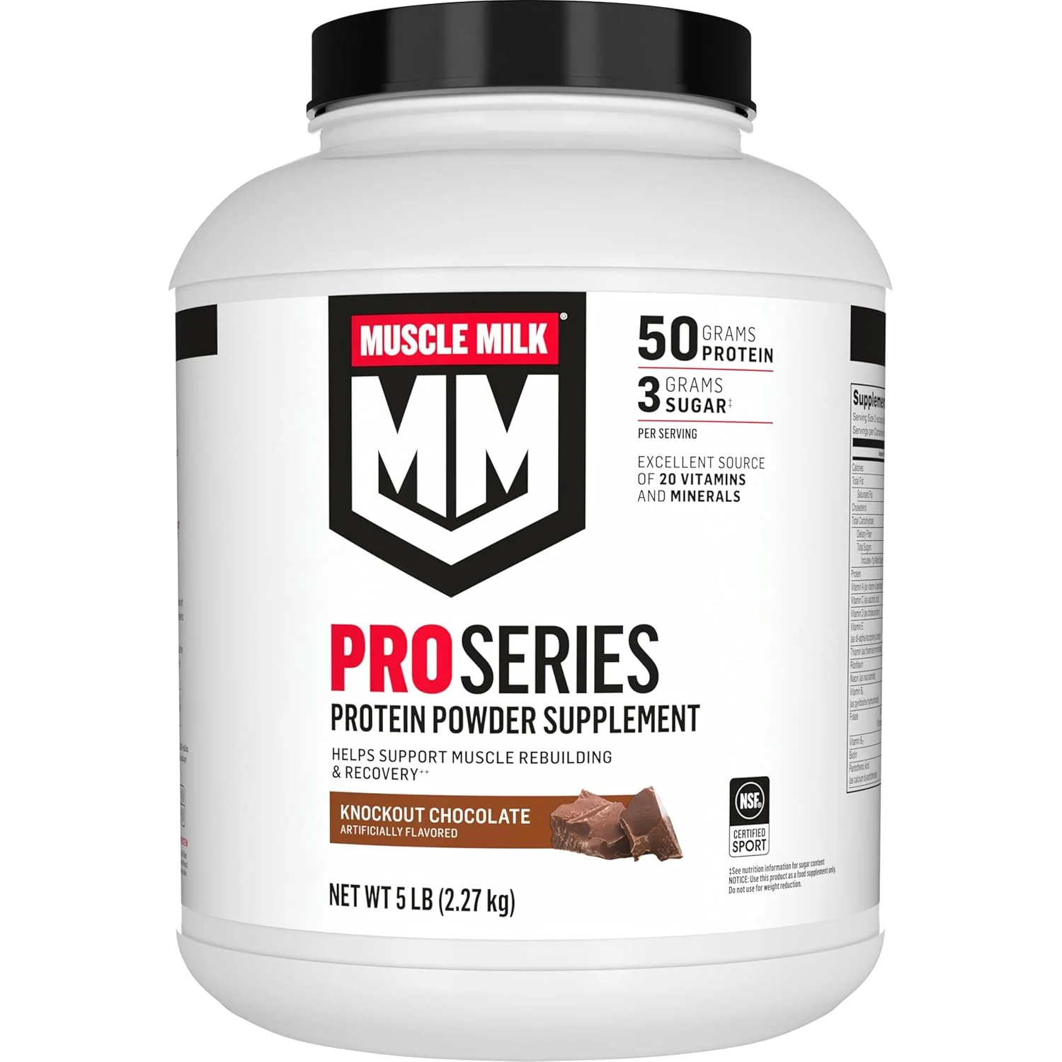 مکمل پودر پروتئین سری Muscle Milk Pro، شکلات، 5 پوند، 28 سروینگ، 50 گرم پروتئین، 3 گرم شکر، 20 ویتامین و مواد معدنی، دارای گواهی NSF برای ورزش، ریکاوری تمرین مکمل پودر پروتئین سری Muscle Milk Pro، شکلات، 5 پوند، 28 سروینگ، 50 گرم پروتئین، 3 گرم شکر، 20 ویتامین و مواد معدنی، دارای گواهی NSF برای ورزش، ریکاوری تمرین