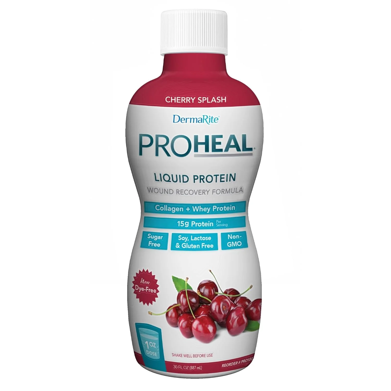 مکمل پروتئین مایع ProHeal DermaRite - فرمول بازیابی زخم پروتئینی مایع، 15 گرم کلاژن و پروتئین وی - طعم گیلاس، 887 میلی لیتر، 1 عدد مکمل پروتئین مایع ProHeal DermaRite - فرمول بازیابی زخم پروتئینی مایع، 15 گرم کلاژن و پروتئین وی - طعم گیلاس، 887 میلی لیتر، 1 عدد