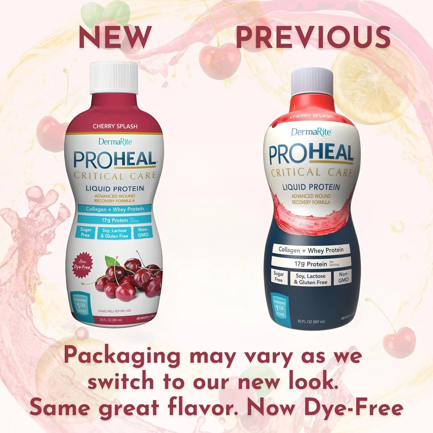 مکمل پروتئین مایع ProHeal DermaRite - فرمول بازیابی زخم پروتئینی مایع، 15 گرم کلاژن و پروتئین وی - طعم گیلاس، 887 میلی لیتر، 1 عدد مکمل پروتئین مایع ProHeal DermaRite - فرمول بازیابی زخم پروتئینی مایع، 15 گرم کلاژن و پروتئین وی - طعم گیلاس، 887 میلی لیتر، 1 عدد