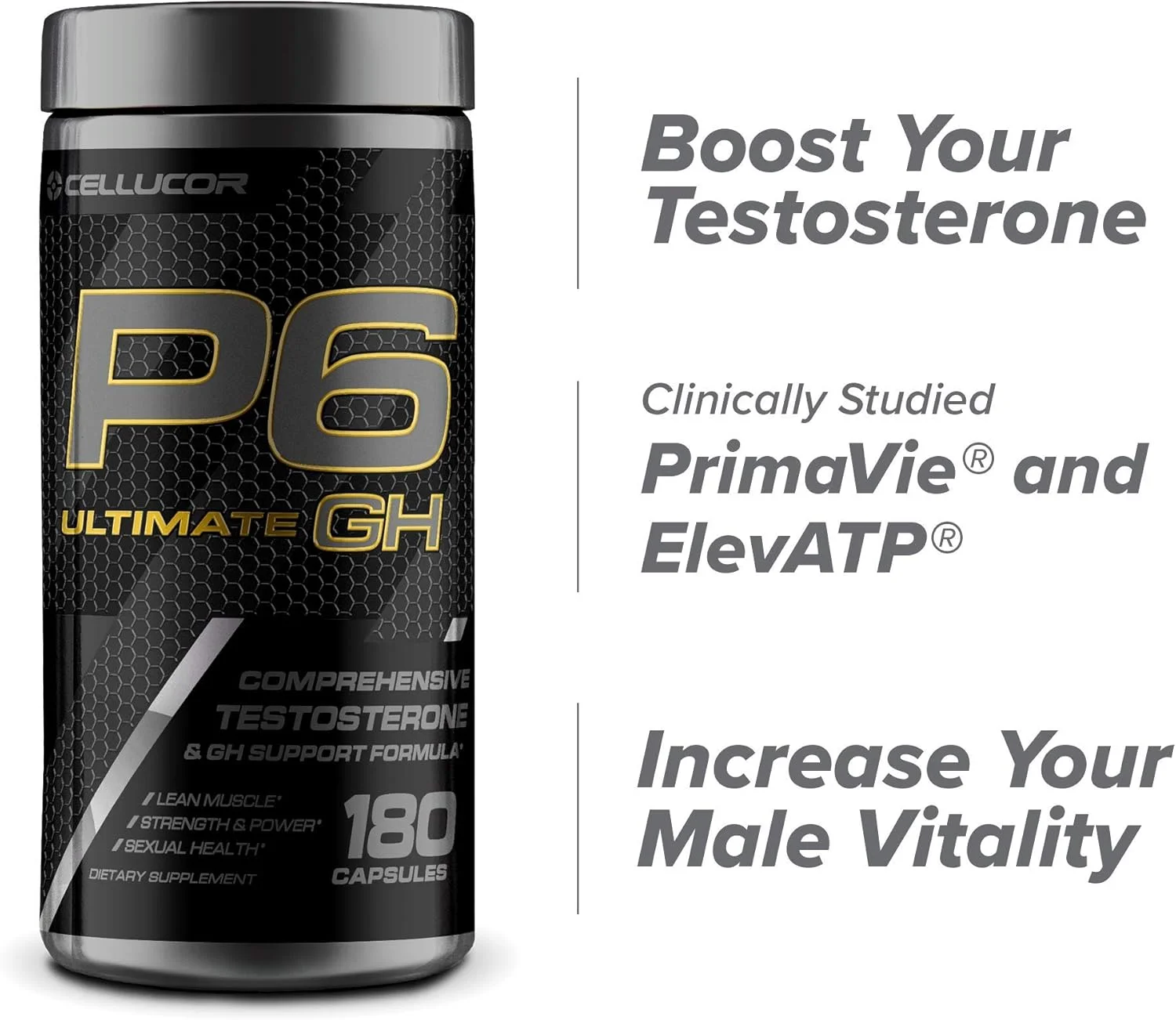 کپسول های پشتیبانی از هورمون رشد Cellucor P6 Ultimate GH برای مردان، قرص های پشتیبانی از هورمون رشد برای سنتز پروتئین و متابولیسم چربی، 180 عدد کپسول های پشتیبانی از هورمون رشد Cellucor P6 Ultimate GH برای مردان، قرص های پشتیبانی از هورمون رشد برای سنتز پروتئین و متابولیسم چربی، 180 عدد