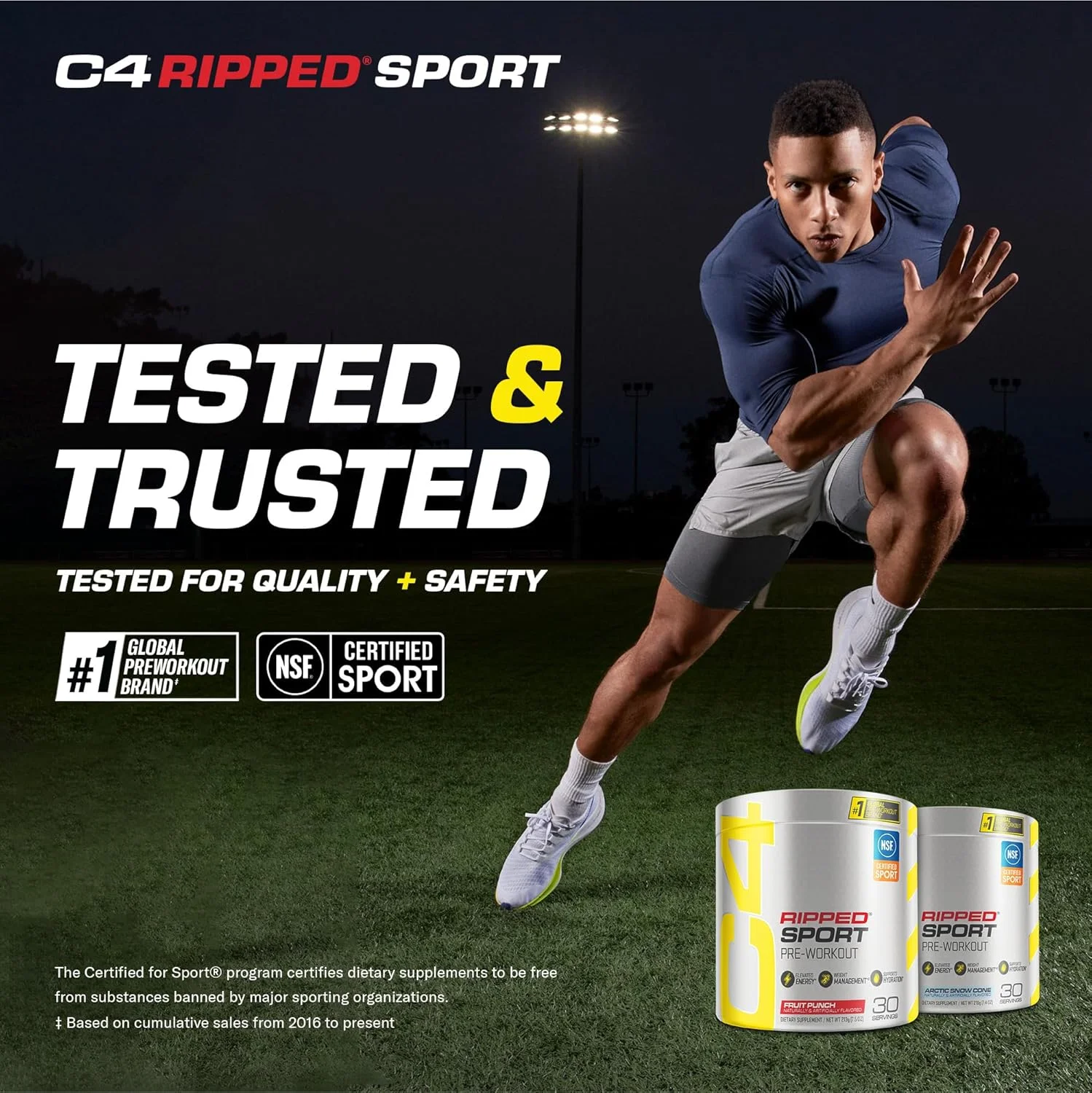 پودر مکمل ورزشی قبل از تمرین Cellucor C4 Ripped Sport با طعم آرتیک اسنو کون - دارای گواهی NSF برای ورزش + مکمل انرژی قبل از تمرین بدون شکر برای آقایان و بانوان - 135 میلی گرم کافئین + کاهش وزن - 30 سروینگ پودر مکمل ورزشی قبل از تمرین Cellucor C4 Ripped Sport با طعم آرتیک اسنو کون - دارای گواهی NSF برای ورزش + مکمل انرژی قبل از تمرین بدون شکر برای آقایان و بانوان - 135 میلی گرم کافئین + کاهش وزن - 30 سروینگ