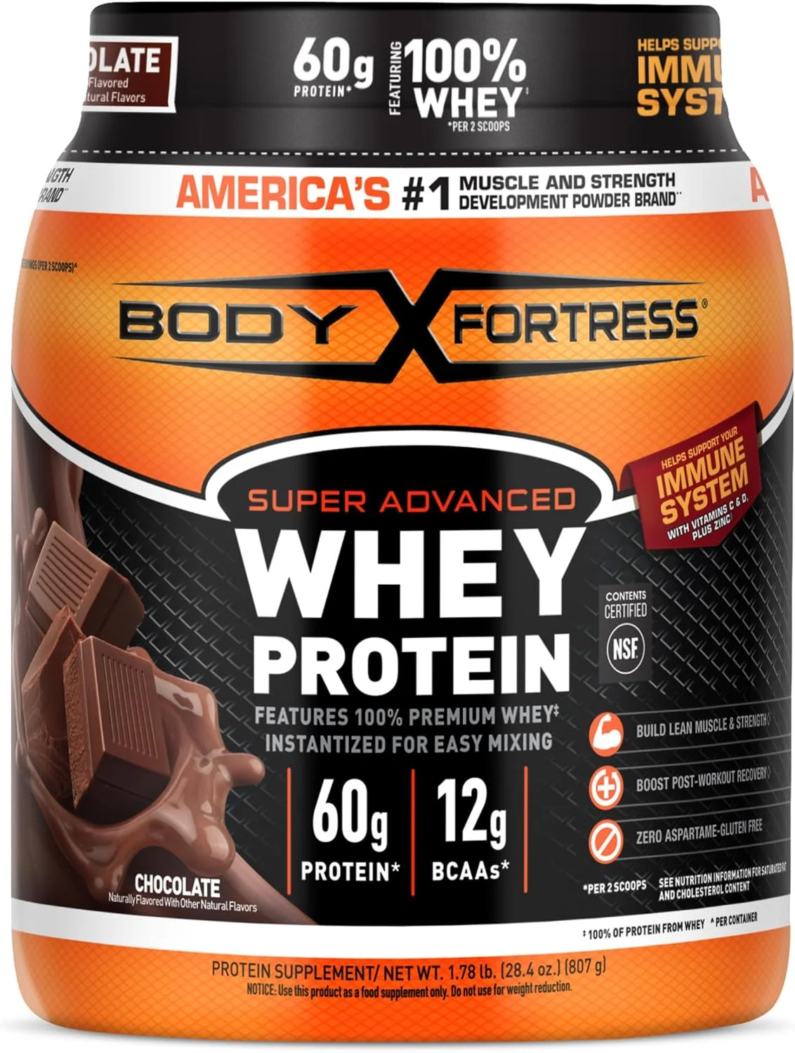پودر پروتئین وی ممتاز Body Fortress 100%، شکلاتی، 807 گرم پودر پروتئین وی ممتاز Body Fortress 100%، شکلاتی، 807 گرم