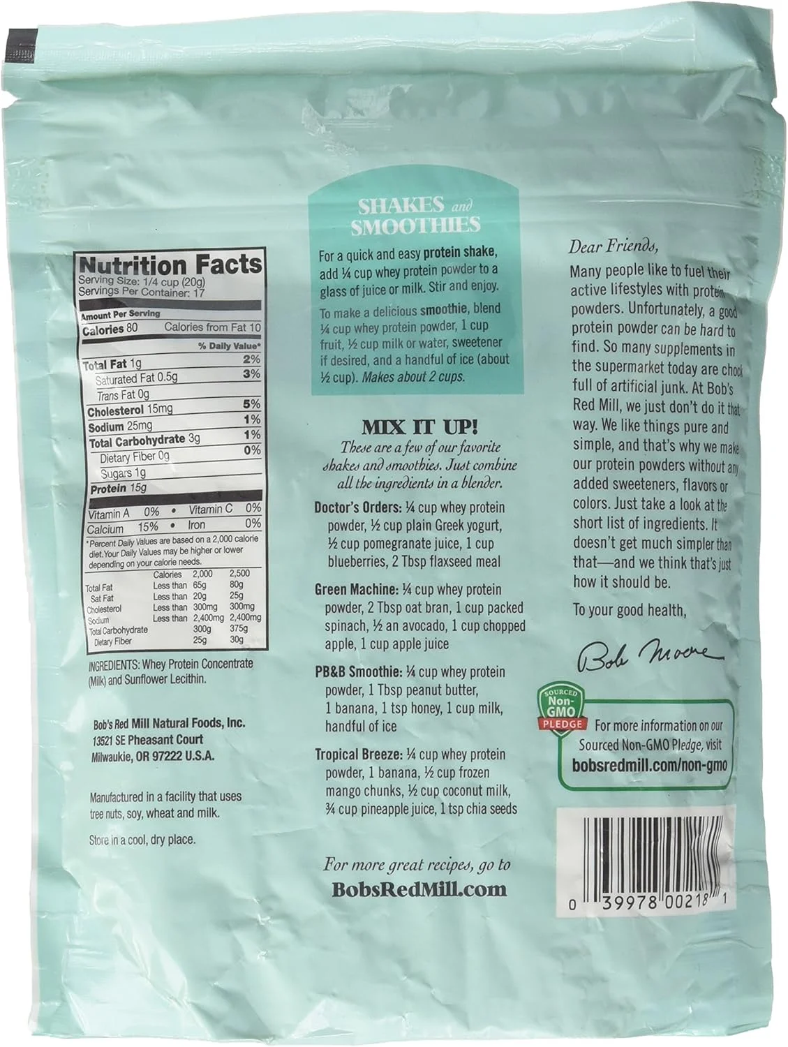 پودر پروتئین وی کنسانتره بابز رد میل، بسته 4 عددی 340 گرمی پودر پروتئین وی کنسانتره بابز رد میل، بسته 4 عددی 340 گرمی