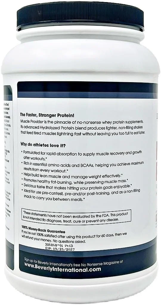 مکمل پروتئین ماهیچه Beverly International، ۲۸ سروینگ، شکلاتی. پودر پروتئین وی با جذب فوقالعاده سریع برای ریکاوری و عضله سازی. ماهیچههای شما را پر میکند، نه معدهتان. طعمی شبیه بستنی دارد مکمل پروتئین ماهیچه Beverly International، ۲۸ سروینگ، شکلاتی. پودر پروتئین وی با جذب فوقالعاده سریع برای ریکاوری و عضله سازی. ماهیچههای شما را پر میکند، نه معدهتان. طعمی شبیه بستنی دارد