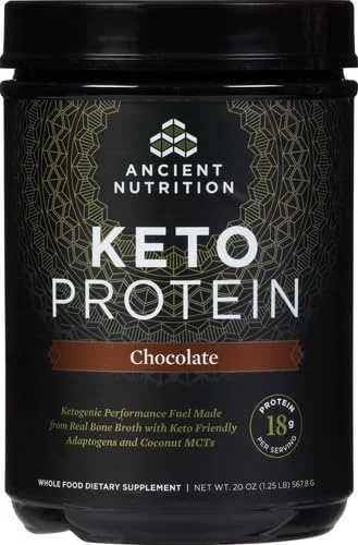 پودر پروتئین کتو رژیمی با چربی های حاصل از آب قلم و روغن MCT، شکلاتی، 18 گرم پروتئین و 10 گرم چربی در هر وعده، بدون گلوتن، کم کربوهیدرات، مناسب رژیم پالئو، 17 سروینگ پودر پروتئین کتو رژیمی با چربی های حاصل از آب قلم و روغن MCT، شکلاتی، 18 گرم پروتئین و 10 گرم چربی در هر وعده، بدون گلوتن، کم کربوهیدرات، مناسب رژیم پالئو، 17 سروینگ