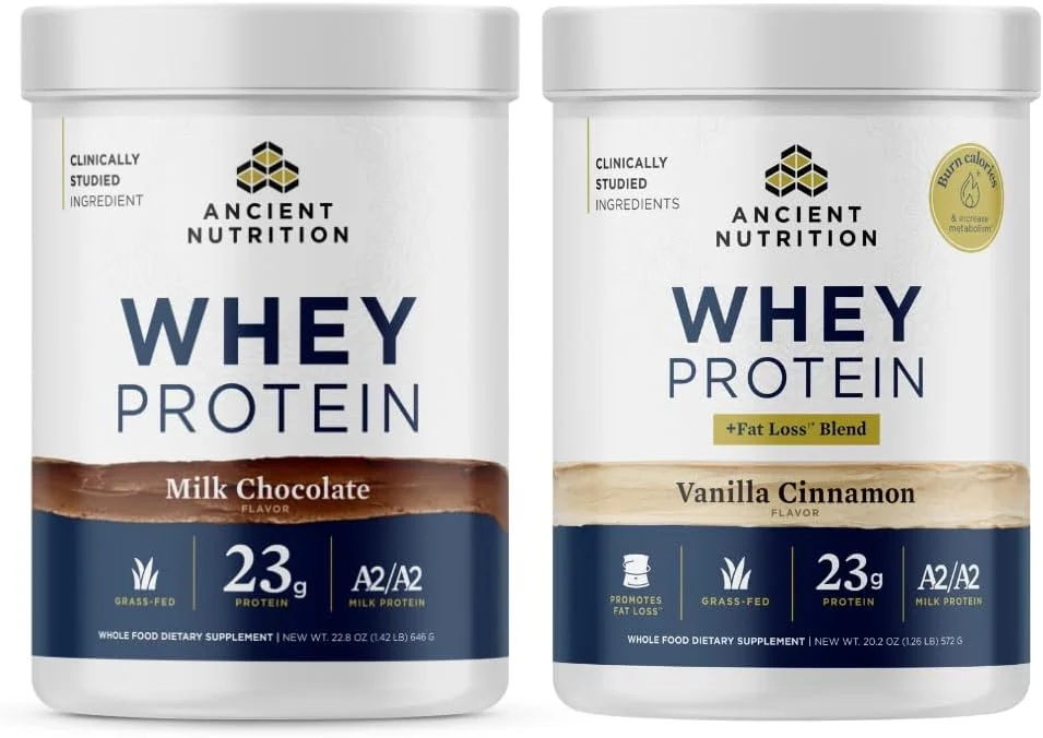 پودر پروتئین وی با شیر شکلاتی، 20 سروینگ + پودر پروتئین وی با طعم وانیل دارچین، 20 سروینگ پودر پروتئین وی با شیر شکلاتی، 20 سروینگ + پودر پروتئین وی با طعم وانیل دارچین، 20 سروینگ