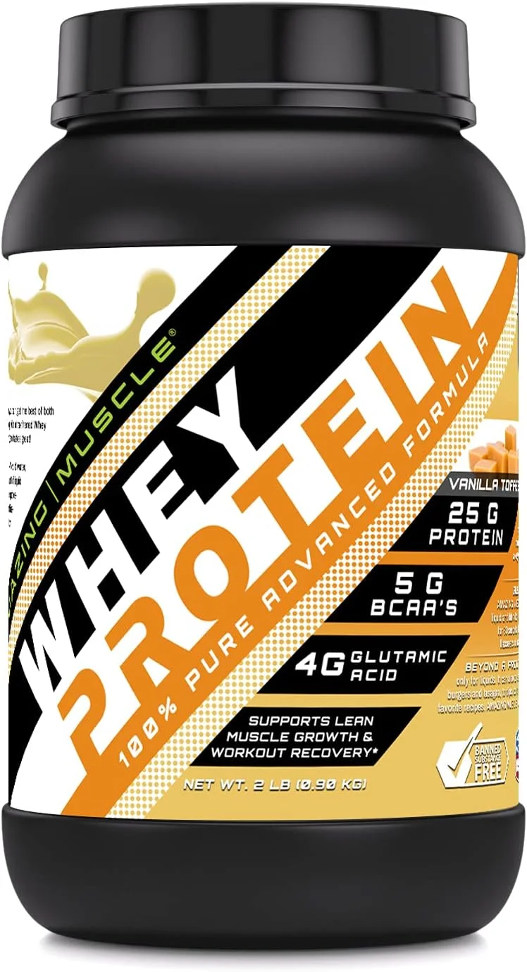 پودر پروتئین وی 100% عضله شگفت انگیز * فرمول پیشرفته با پروتئین وی ایزوله به همراه کنسانتره پروتئین وی فوق فیلتر شده (تافی وانیلی، 2 پوند) پودر پروتئین وی 100% عضله شگفت انگیز * فرمول پیشرفته با پروتئین وی ایزوله به همراه کنسانتره پروتئین وی فوق فیلتر شده (تافی وانیلی، 2 پوند)