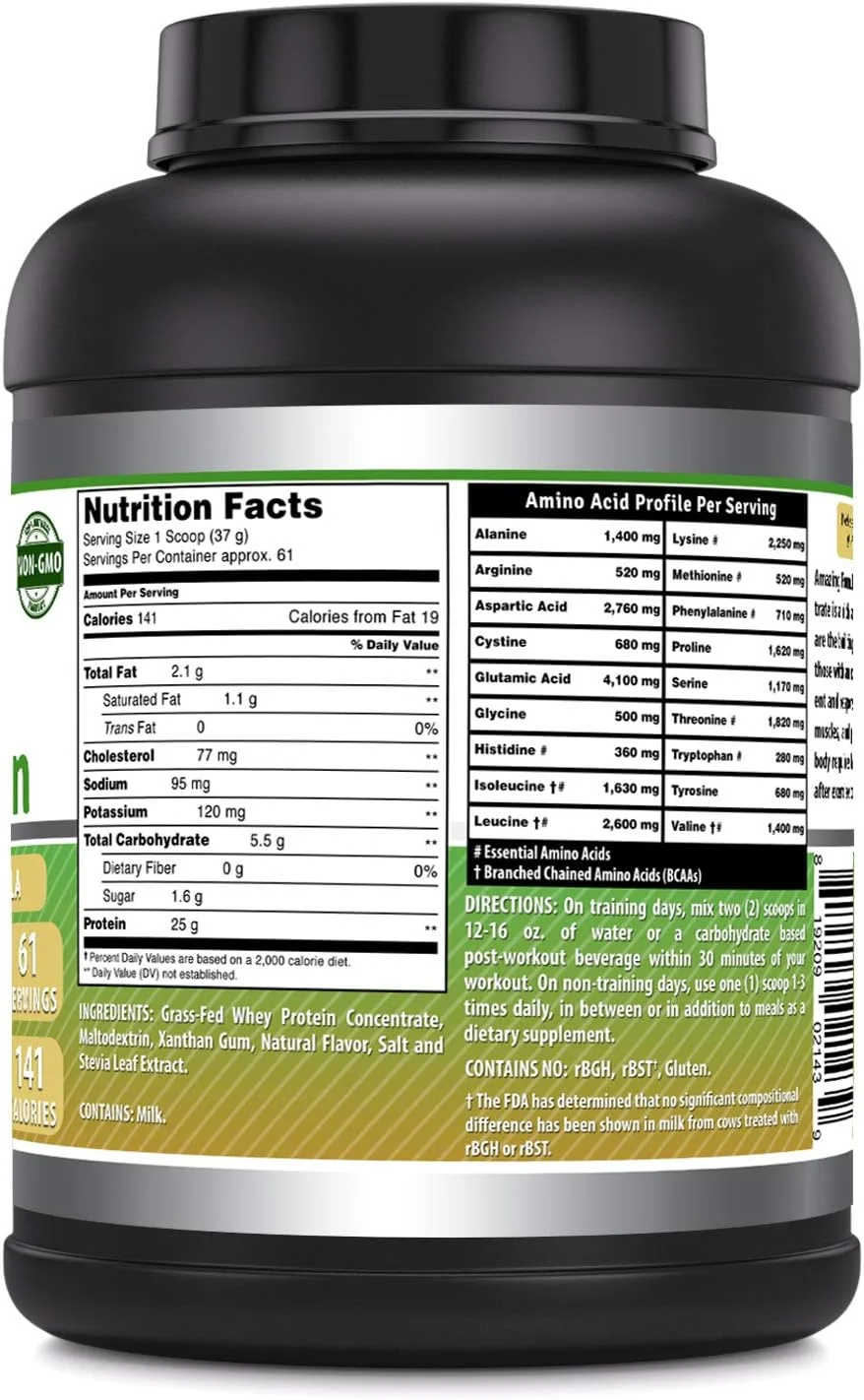 پروتئین وی فرمول های شگفت انگیز، تهیه شده از شیر گاوهای تغذیه شده با علف (غیر تراریخته، بدون گلوتن) - ساخته شده با شیرین کننده و طعم دهنده طبیعی - بدون هورمون های مصنوعی - پشتیبانی از تولید انرژی و رشد عضلات (وانیلی 5 پوند) پروتئین وی فرمول های شگفت انگیز، تهیه شده از شیر گاوهای تغذیه شده با علف (غیر تراریخته، بدون گلوتن) - ساخته شده با شیرین کننده و طعم دهنده طبیعی - بدون هورمون های مصنوعی - پشتیبانی از تولید انرژی و رشد عضلات (وانیلی 5 پوند)