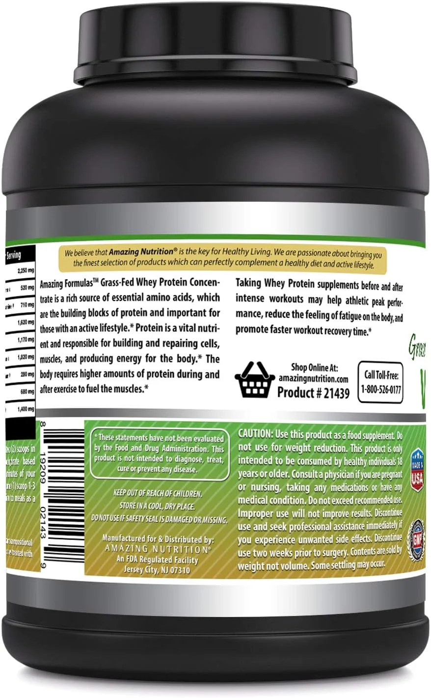 پروتئین وی فرمول های شگفت انگیز، تهیه شده از شیر گاوهای تغذیه شده با علف (غیر تراریخته، بدون گلوتن) - ساخته شده با شیرین کننده و طعم دهنده طبیعی - بدون هورمون های مصنوعی - پشتیبانی از تولید انرژی و رشد عضلات (وانیلی 5 پوند) پروتئین وی فرمول های شگفت انگیز، تهیه شده از شیر گاوهای تغذیه شده با علف (غیر تراریخته، بدون گلوتن) - ساخته شده با شیرین کننده و طعم دهنده طبیعی - بدون هورمون های مصنوعی - پشتیبانی از تولید انرژی و رشد عضلات (وانیلی 5 پوند)