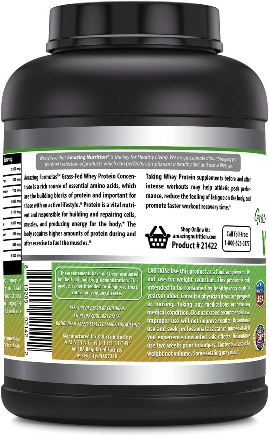 مکمل پروتئین وی گراس فد فرمول های شگفت انگیز | 5 پوند | بدون طعم | 25 گرم پروتئین در هر وعده | غیر GMO | بدون گلوتن | ساخت آمریکا مکمل پروتئین وی گراس فد فرمول های شگفت انگیز | 5 پوند | بدون طعم | 25 گرم پروتئین در هر وعده | غیر GMO | بدون گلوتن | ساخت آمریکا