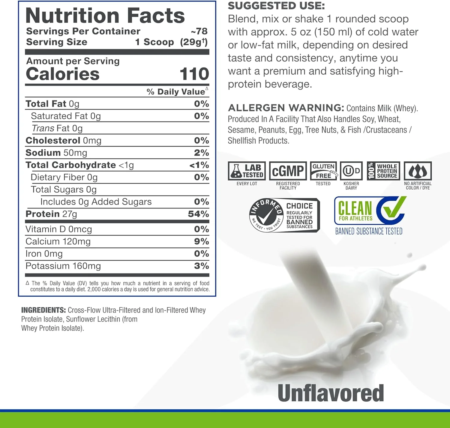 پروتئین وی ایزوله ALLMAX ISONATURAL، بدون طعم - ۲.۲۷ کیلوگرم - ۲۷ گرم پروتئین در هر پیمانه - بدون چربی و شکر - ۹۹٪ بدون لاکتوز - با پری بیوتیک - بدون طعم دهنده های مصنوعی - تقریبا ۷۸ سروینگ پروتئین وی ایزوله ALLMAX ISONATURAL، بدون طعم - ۲.۲۷ کیلوگرم - ۲۷ گرم پروتئین در هر پیمانه - بدون چربی و شکر - ۹۹٪ بدون لاکتوز - با پری بیوتیک - بدون طعم دهنده های مصنوعی - تقریبا ۷۸ سروینگ