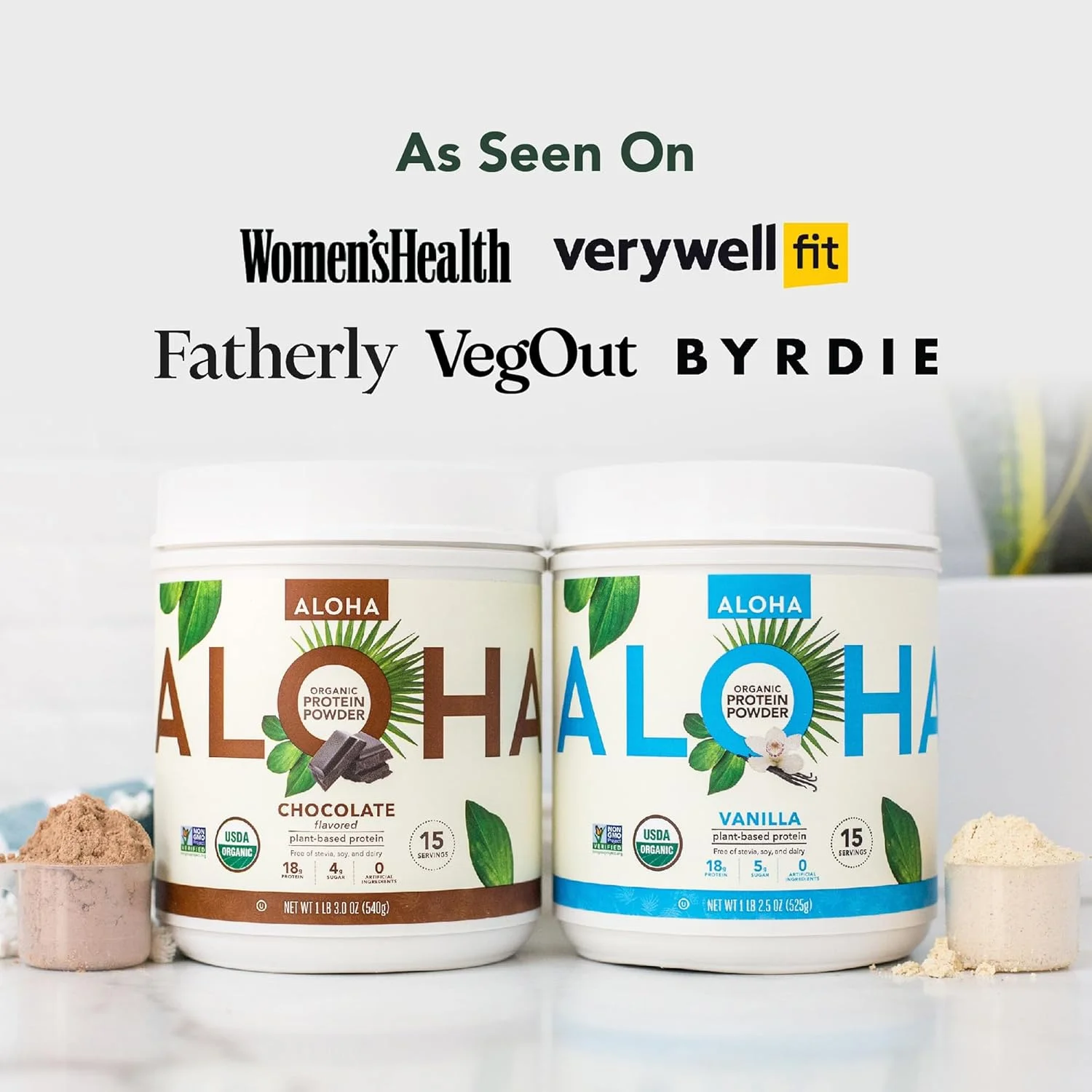 پودر پروتئین گیاهی ارگانیک ALOHA، بدون استویا، شکلاتی، 555 گرم، 15 سروینگ پودر پروتئین گیاهی ارگانیک ALOHA، بدون استویا، شکلاتی، 555 گرم، 15 سروینگ