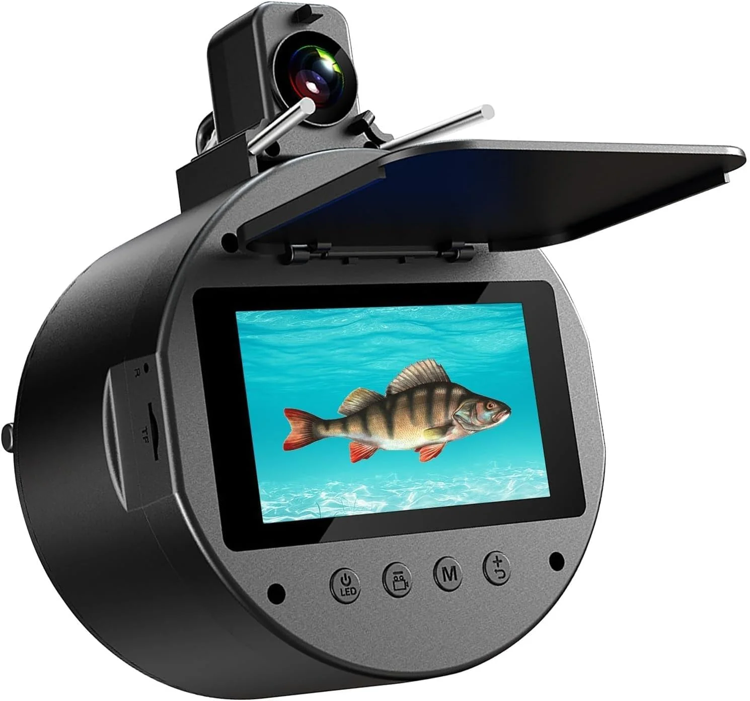 دوربین زیرآبی مقاوم در برابر ضربه، 9 چراغ LED، زاویه دید عریض، مناسب برای هر آب و هوا، تجهیزات ماهیگیری حرفه ای در فضای باز، با نمایشگر