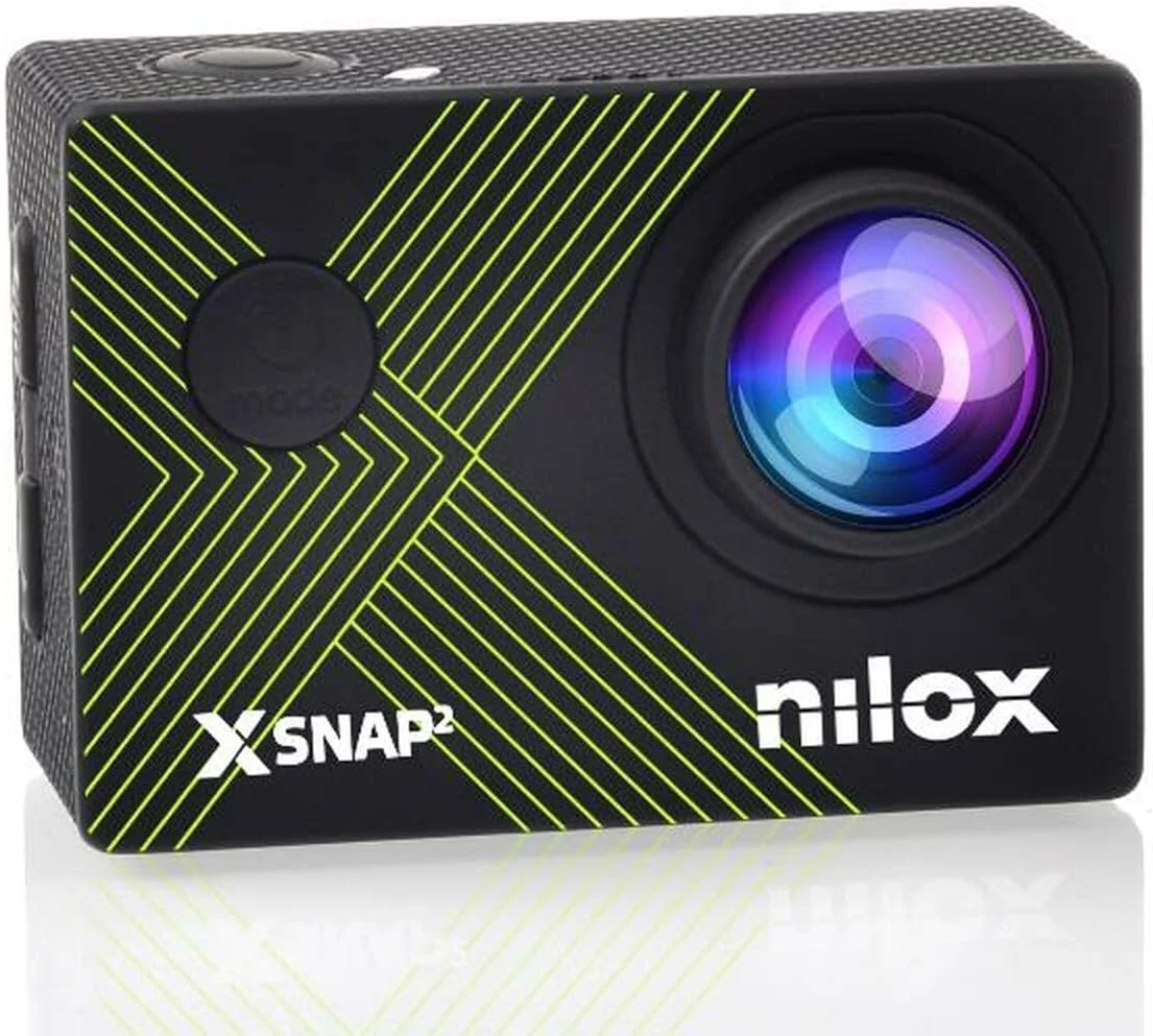 دوربین ورزشی ضد آب Nilox Snap2، عکس 16 مگاپیکسل و فیلم 4K با سرعت 30 فریم بر ثانیه، صفحه نمایش LCD 5.1 سانتی متری (2 اینچ)، دوربین اکشن ضد آب تا 30 متر، باتری 900 میلی آمپر ساعت، اتصال Wi-Fi، حافظه SD تا 128 گیگابایت