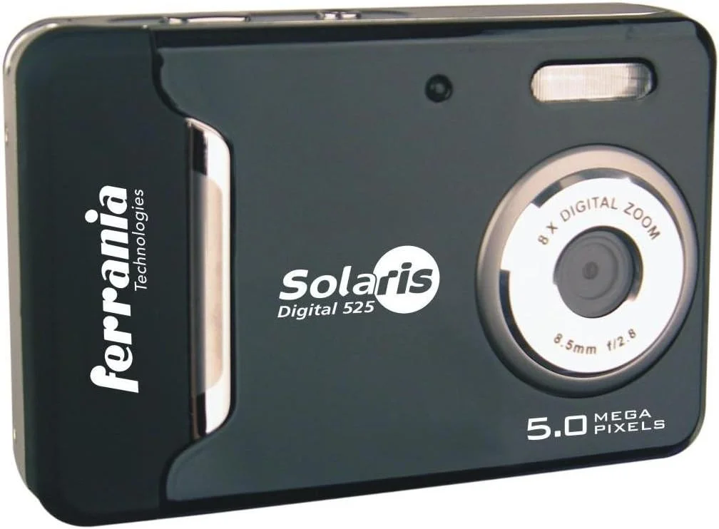 دوربین دیجیتال سولاریس 525 (صفحه نمایش ال سی دی 6.09 سانتی متری (2.4 اینچ)، 5 مگاپیکسل، زوم دیجیتال 8 برابر، کیس ضد آب) مشکی