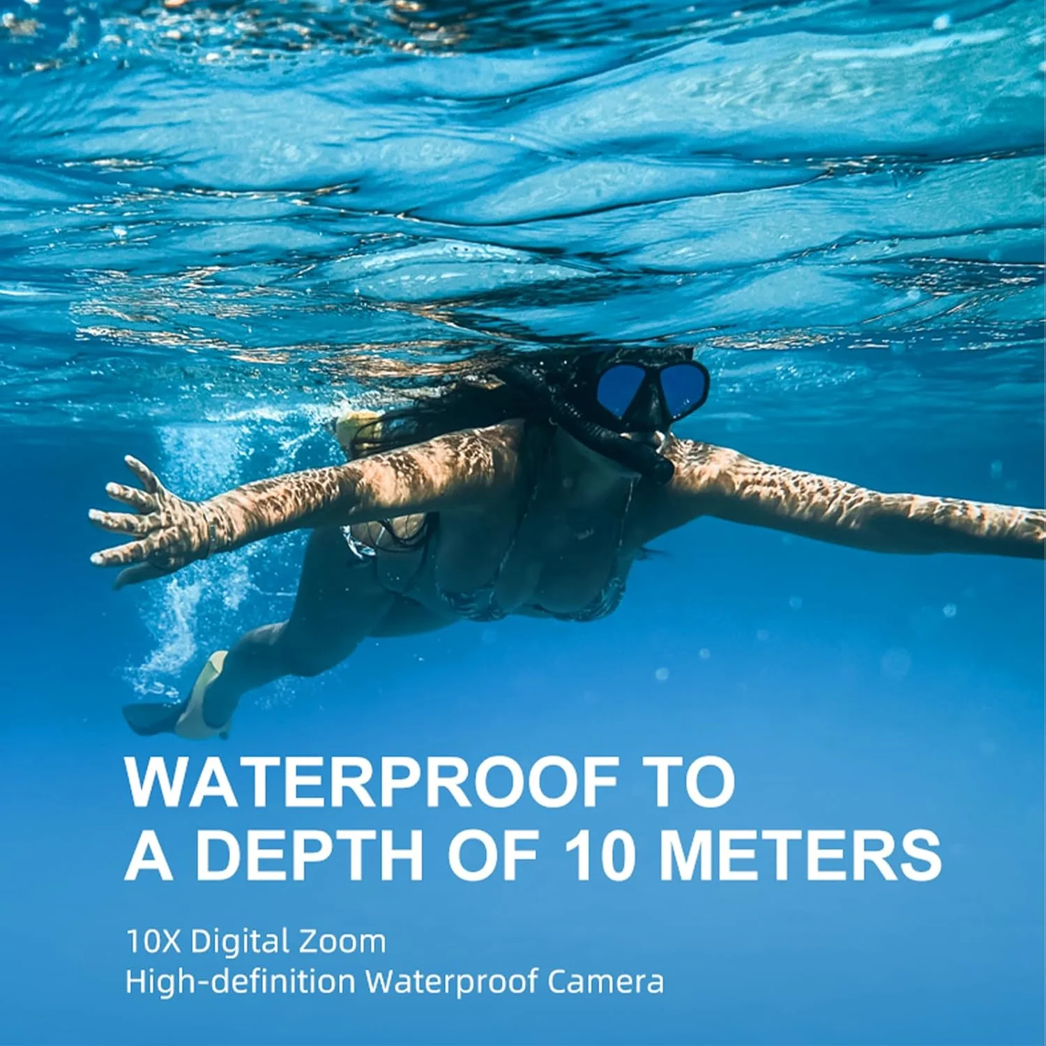 دوربین پیکسلی 6500W ABS با حالت عملکرد ضد آب 10 متری، دوربین زیر آب با صفحه نمایش دوگانه