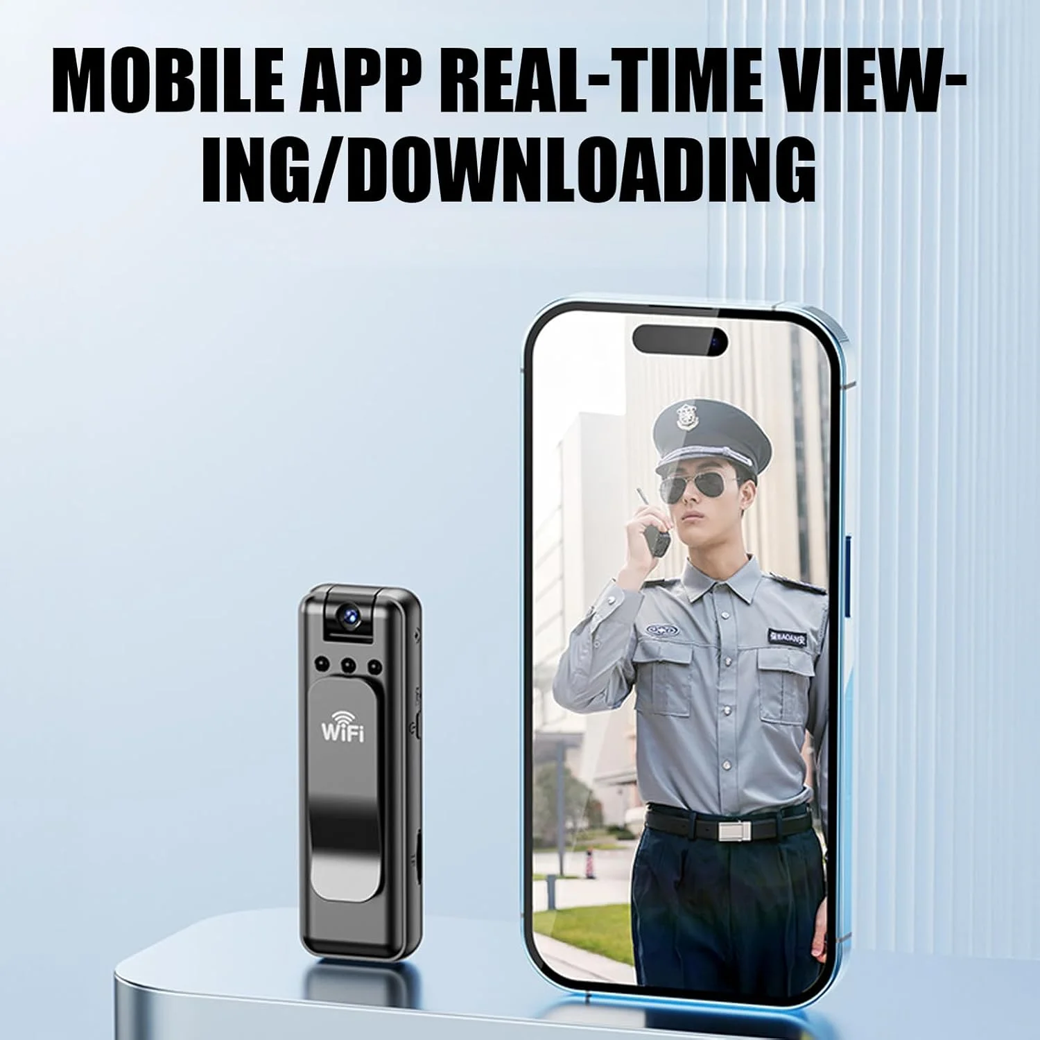 دوربین ضبط کننده قابل حمل، دوربین فیلمبرداری گیره ای، دستگاه ویدیویی قابل حمل، لنزهای تعاملی با وضوح بالا، سیاه، واکنش گرا، سبک، جمع و جور، ایده آل برای اجرای قانون، مسافرت، استفاده در فضای باز